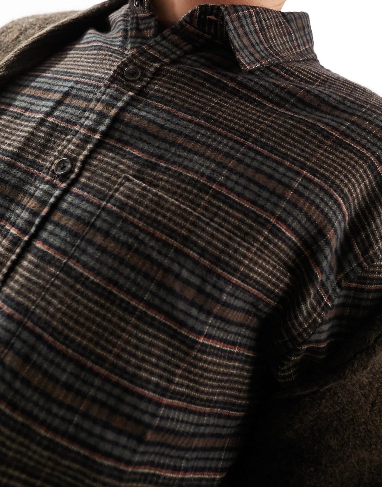 Abercrombie & Fitch check flannel relaxed fit shirt in brown/green - ASOS Sample Sale