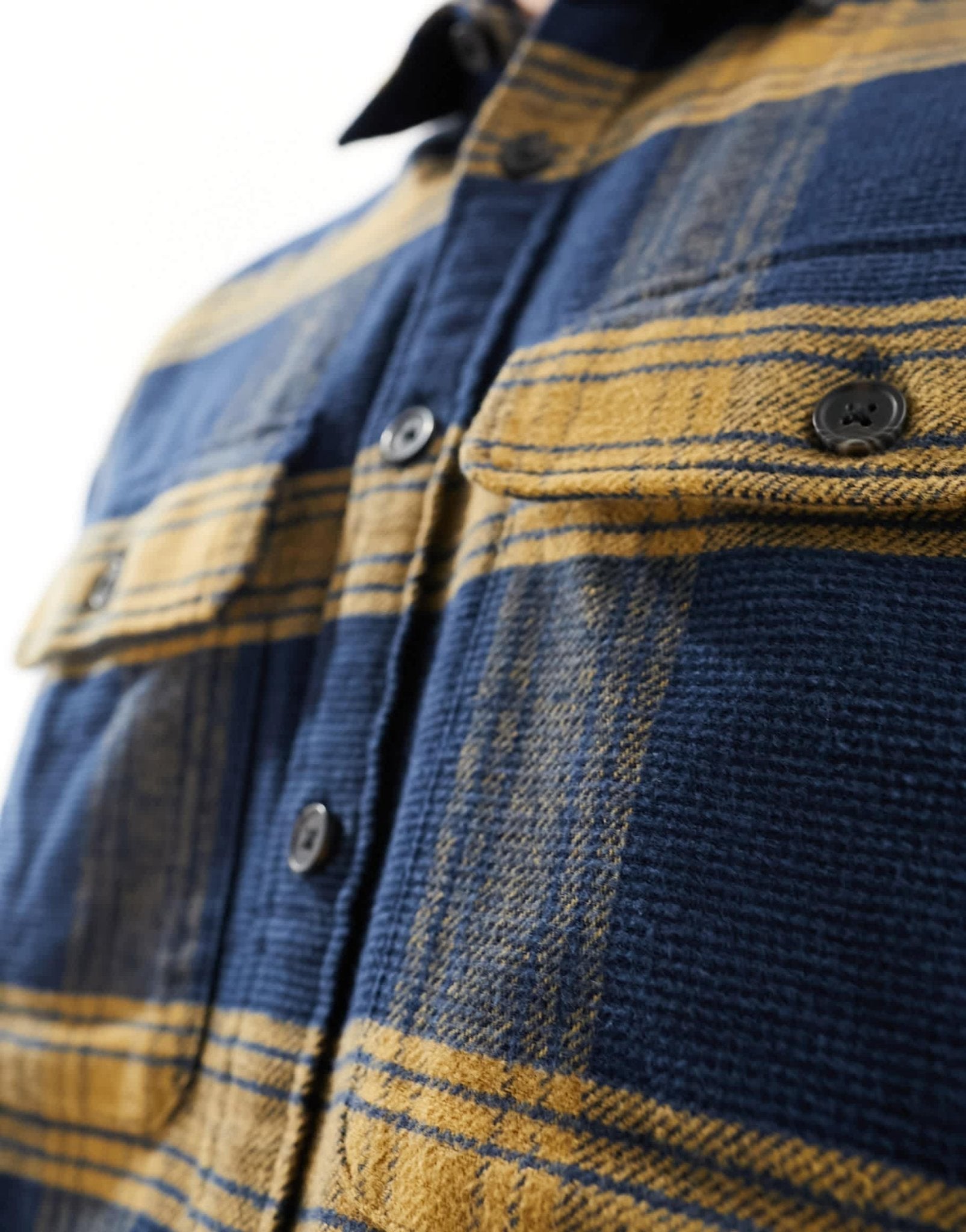 Abercrombie & Fitch check relaxed fit chunky flannel overshirt in navy - ASOS Sample Sale