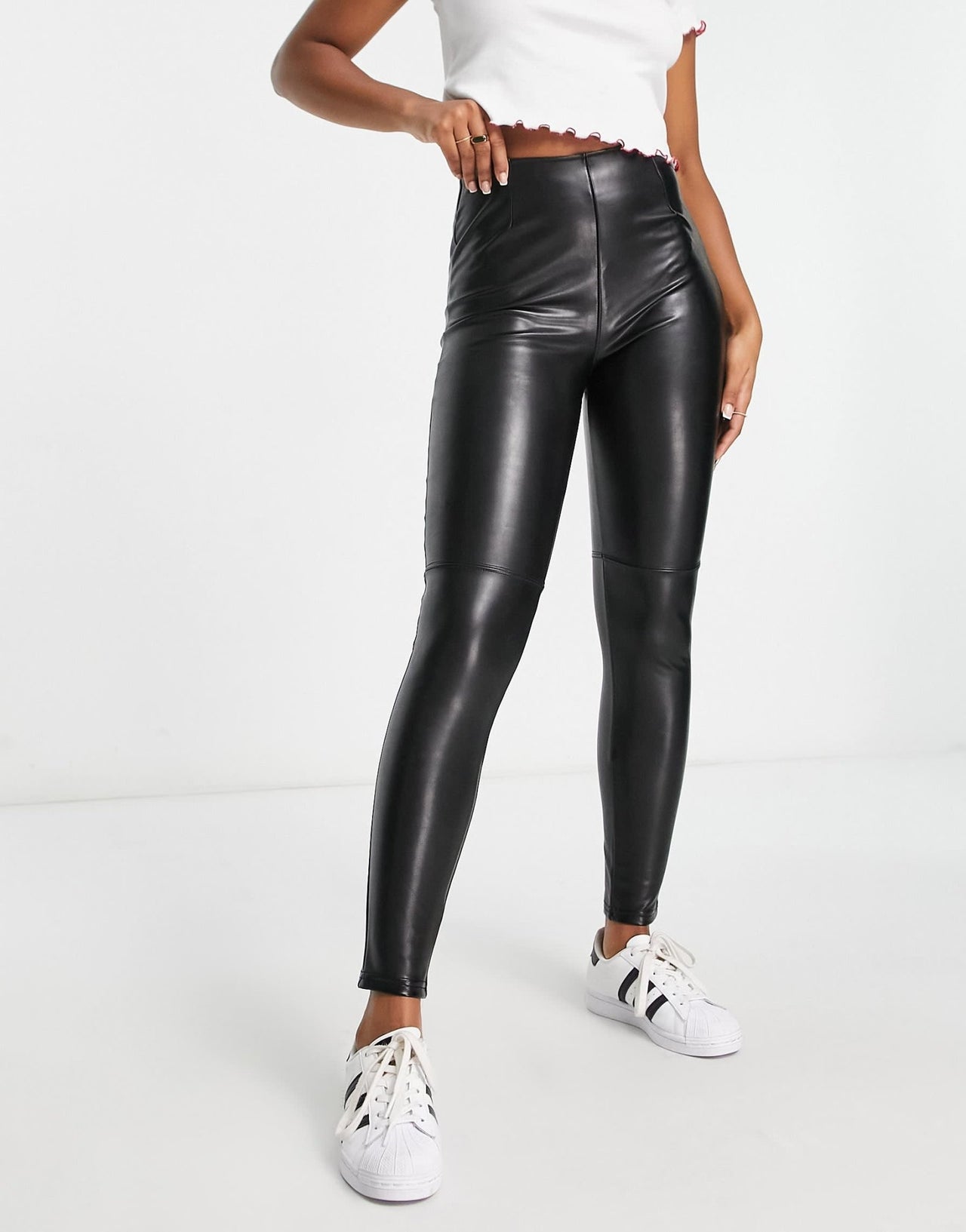 Abercrombie & Fitch classic faux leather legging in black - ASOS Sample Sale