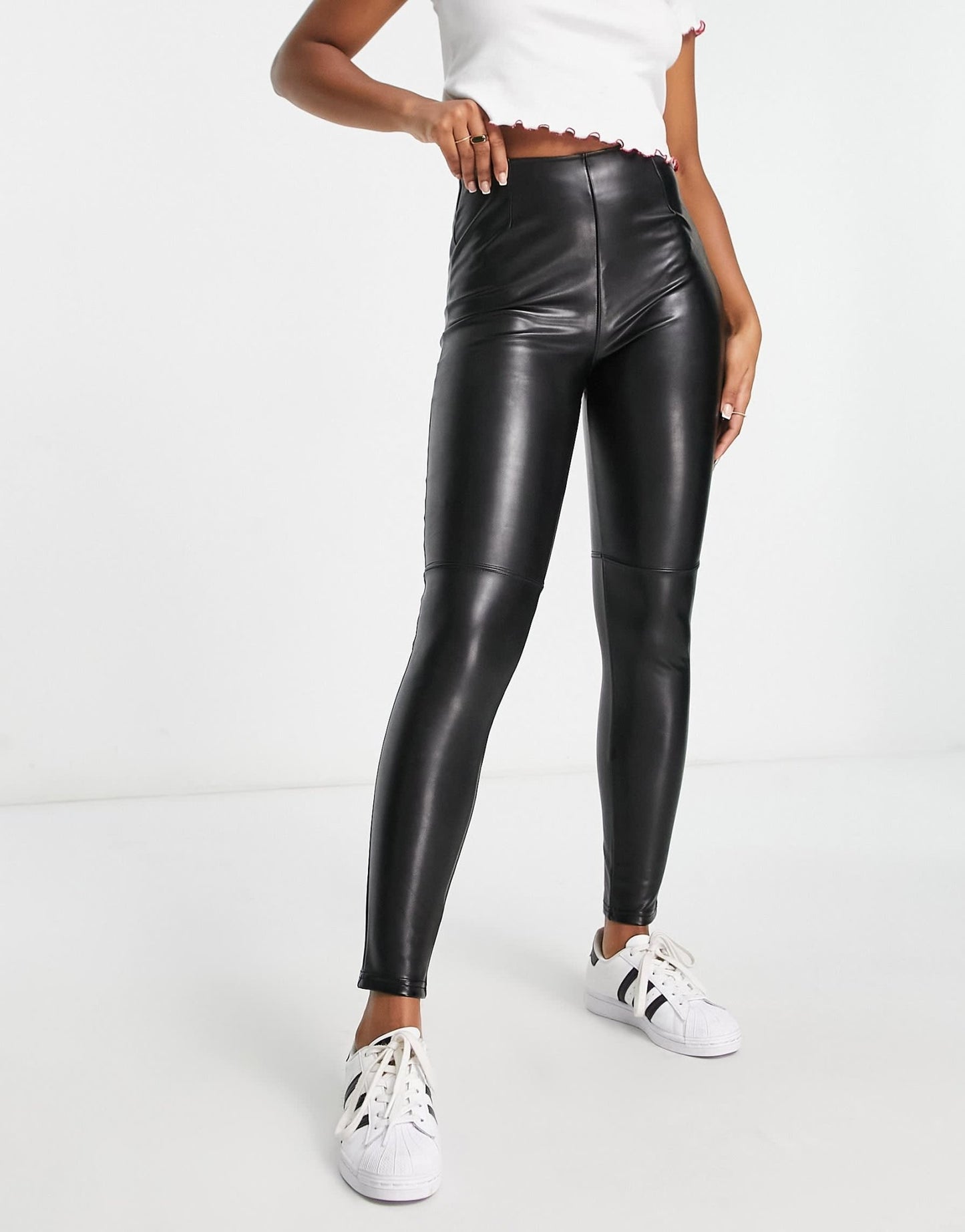 Abercrombie & Fitch classic faux leather legging in black - ASOS Sample Sale