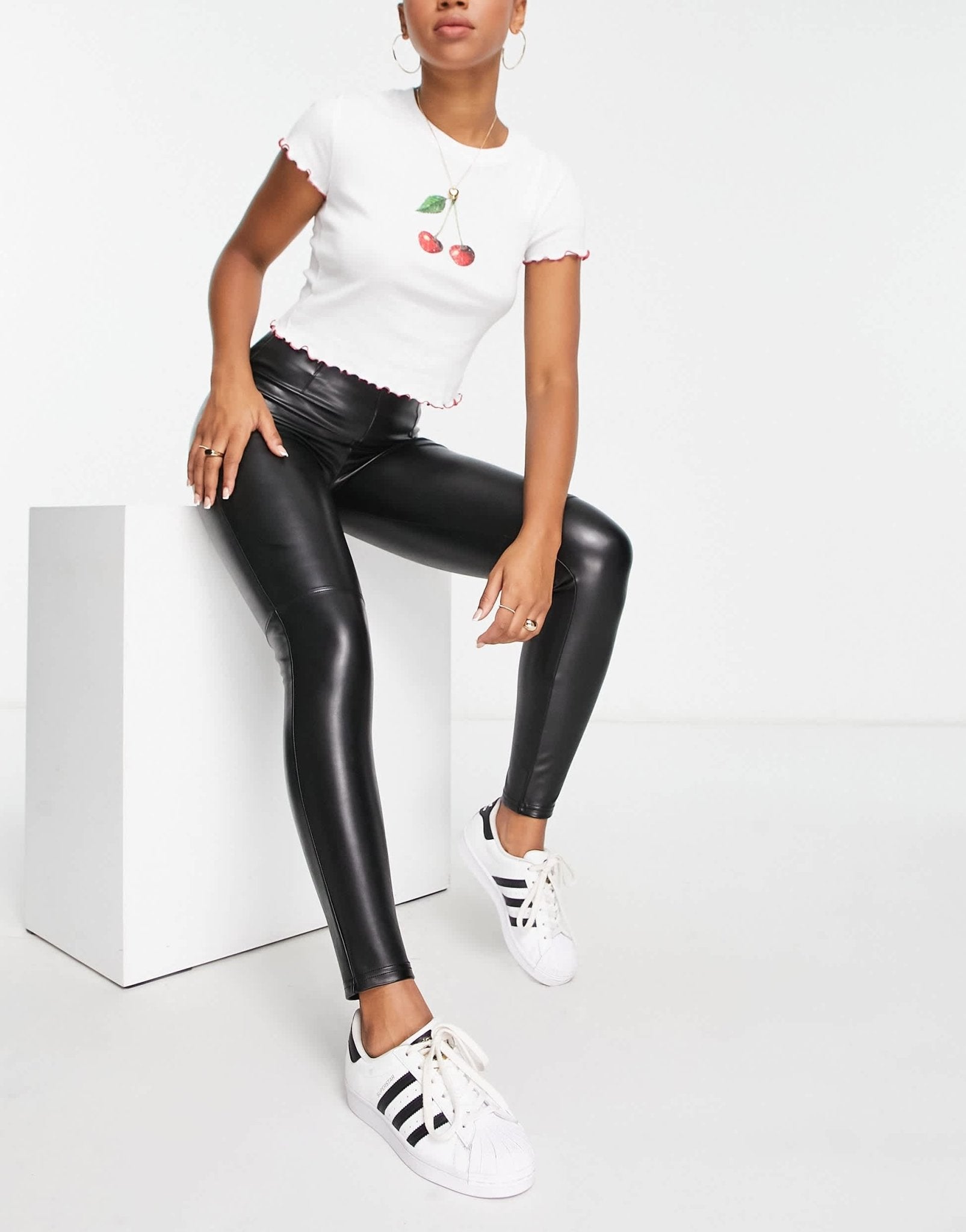 Abercrombie & Fitch classic faux leather legging in black - ASOS Sample Sale