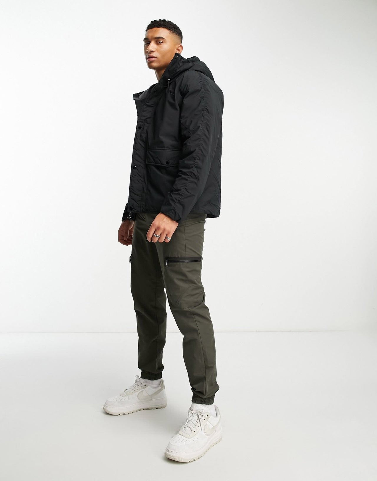 Abercrombie & Fitch cloud hooded puffer jacket in black - ASOS Sample Sale