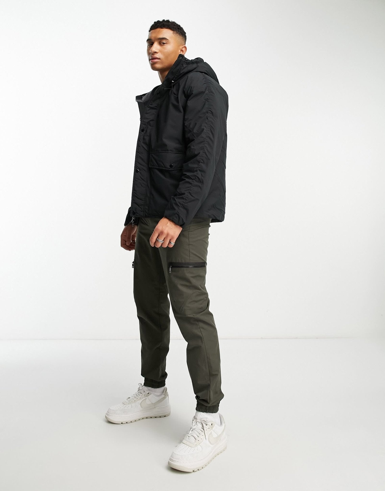 Abercrombie & Fitch cloud hooded puffer jacket in black - ASOS Sample Sale