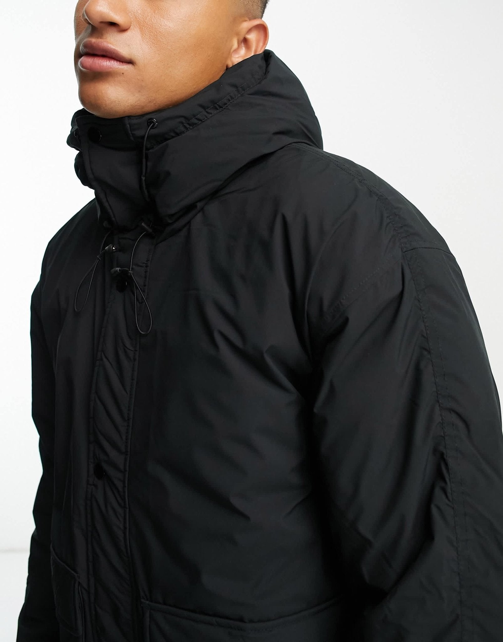 Abercrombie & Fitch cloud hooded puffer jacket in black - ASOS Sample Sale