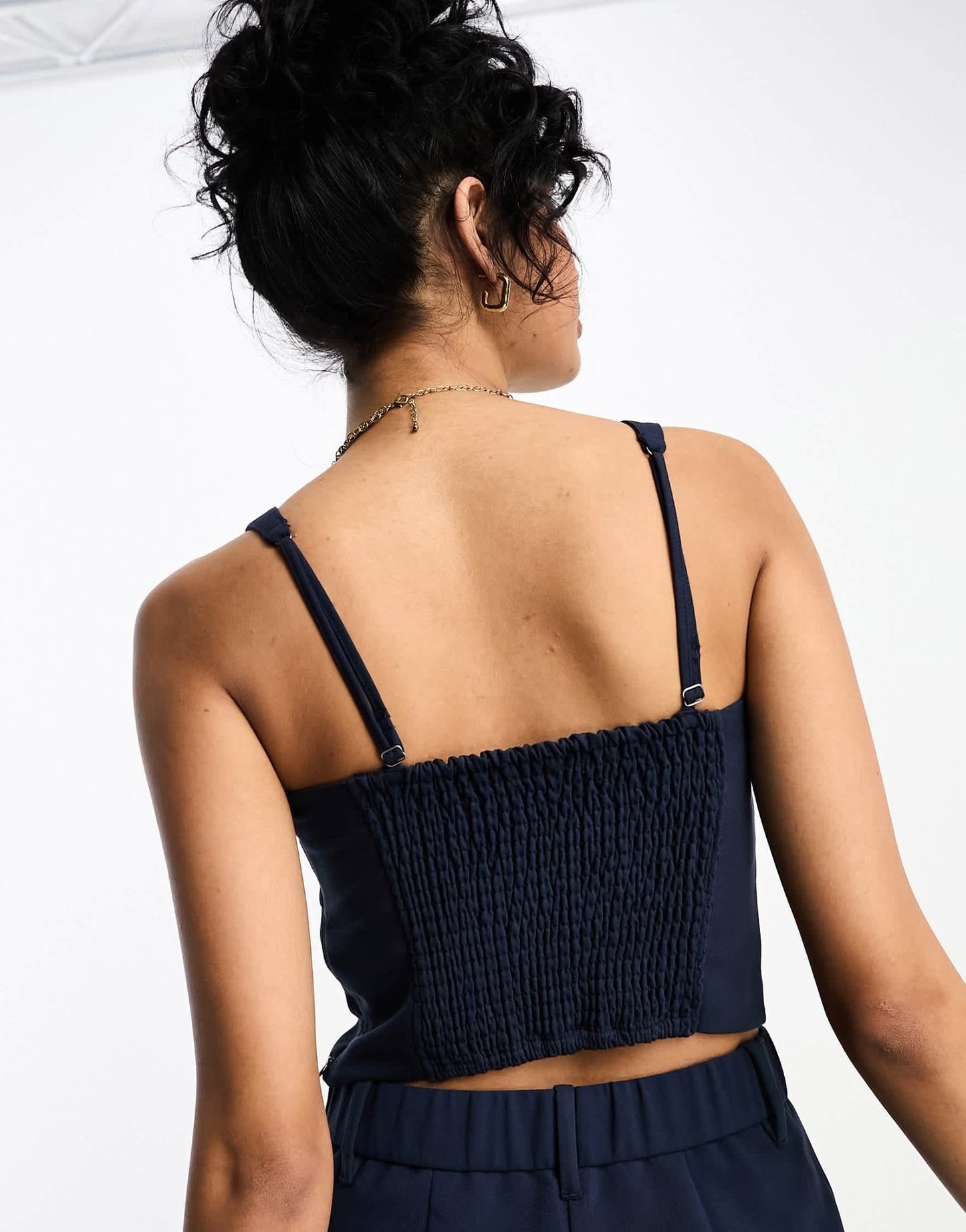 Abercrombie & Fitch co - ord corset top in navy - ASOS Sample Sale