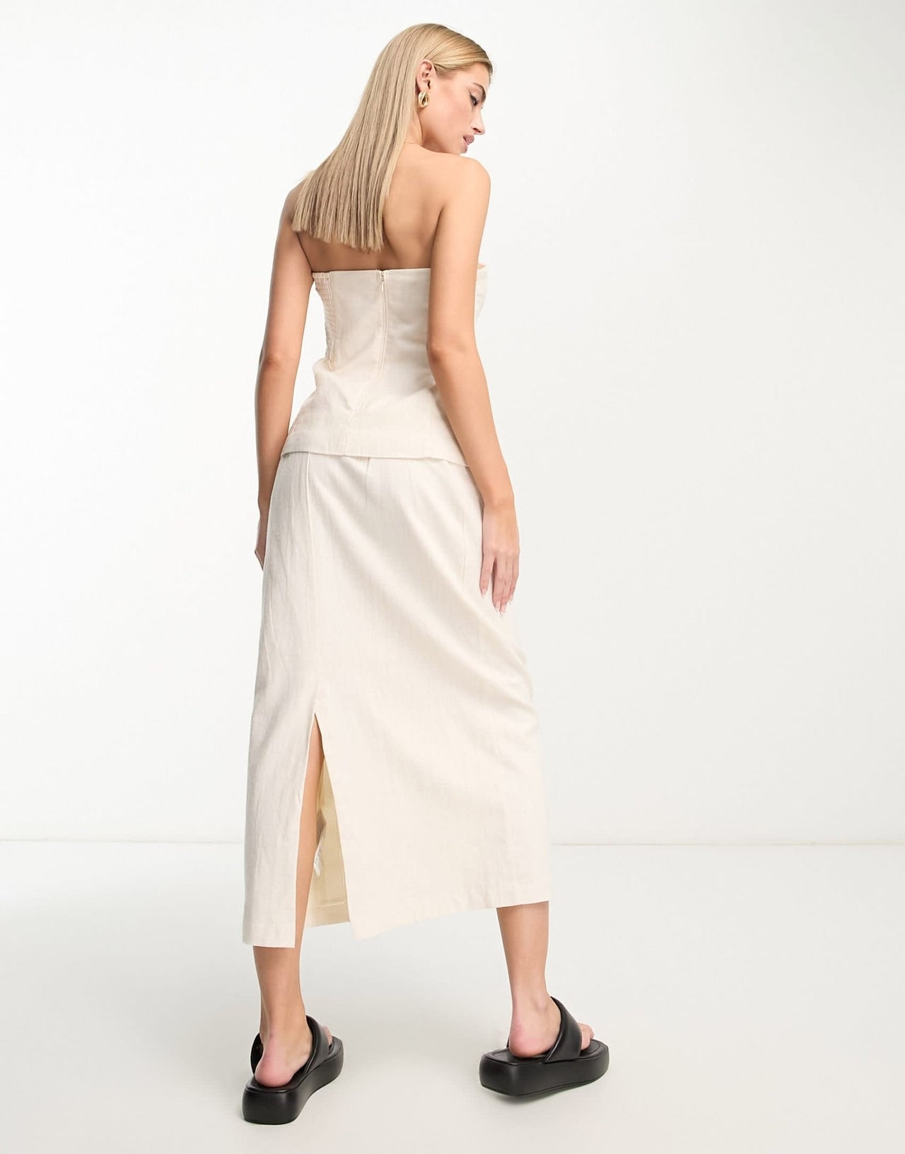Abercrombie & Fitch co - ord linen midaxi skirt in cream - ASOS Sample Sale