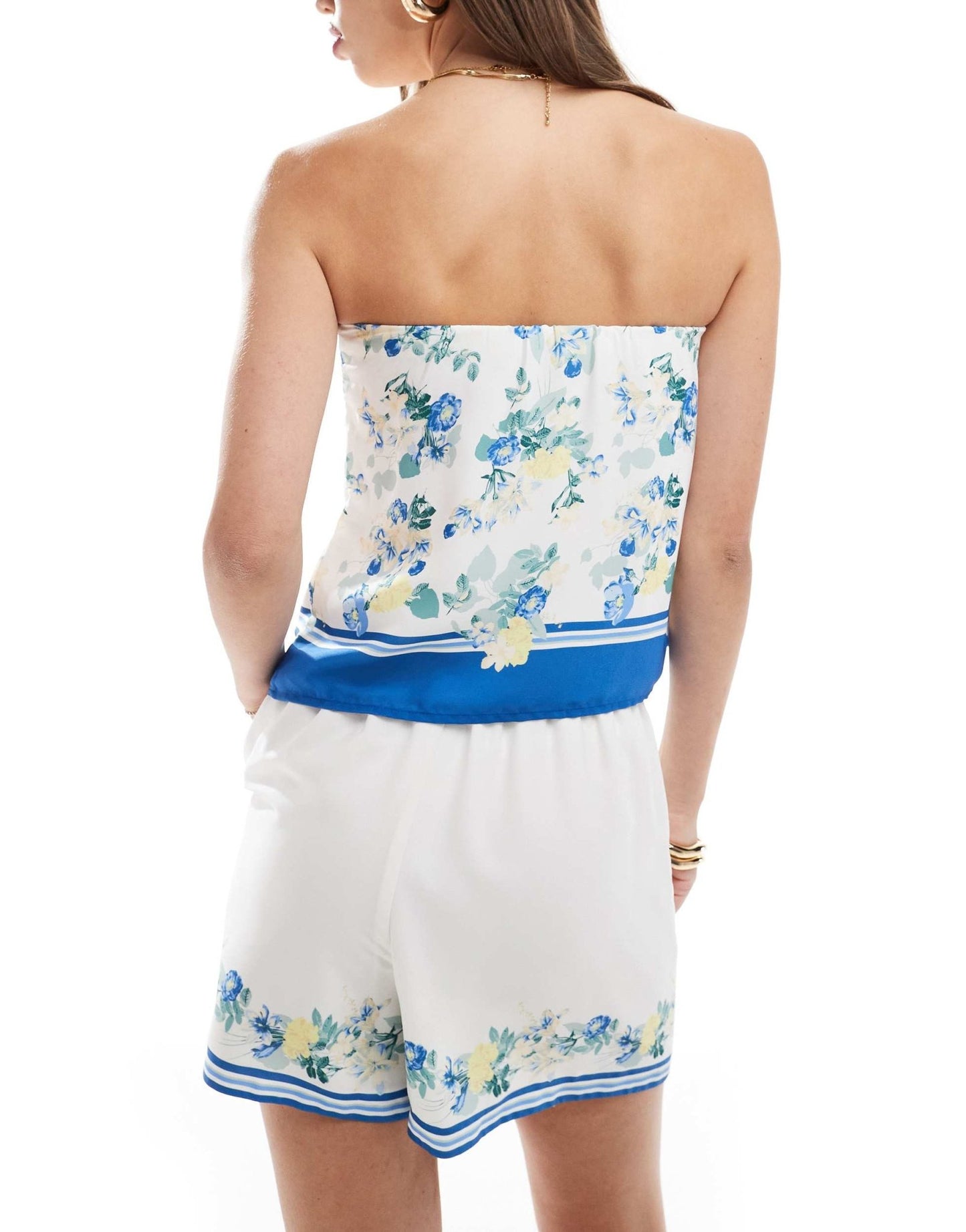 Abercrombie & Fitch co - ord satin printed shorts in white - ASOS Sample Sale