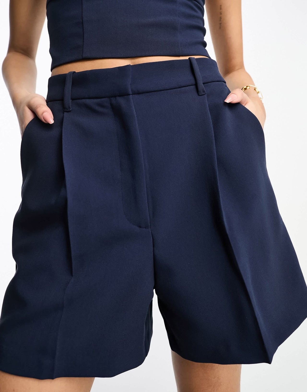 Abercrombie & Fitch co - ord tailored shorts in navy - ASOS Sample Sale