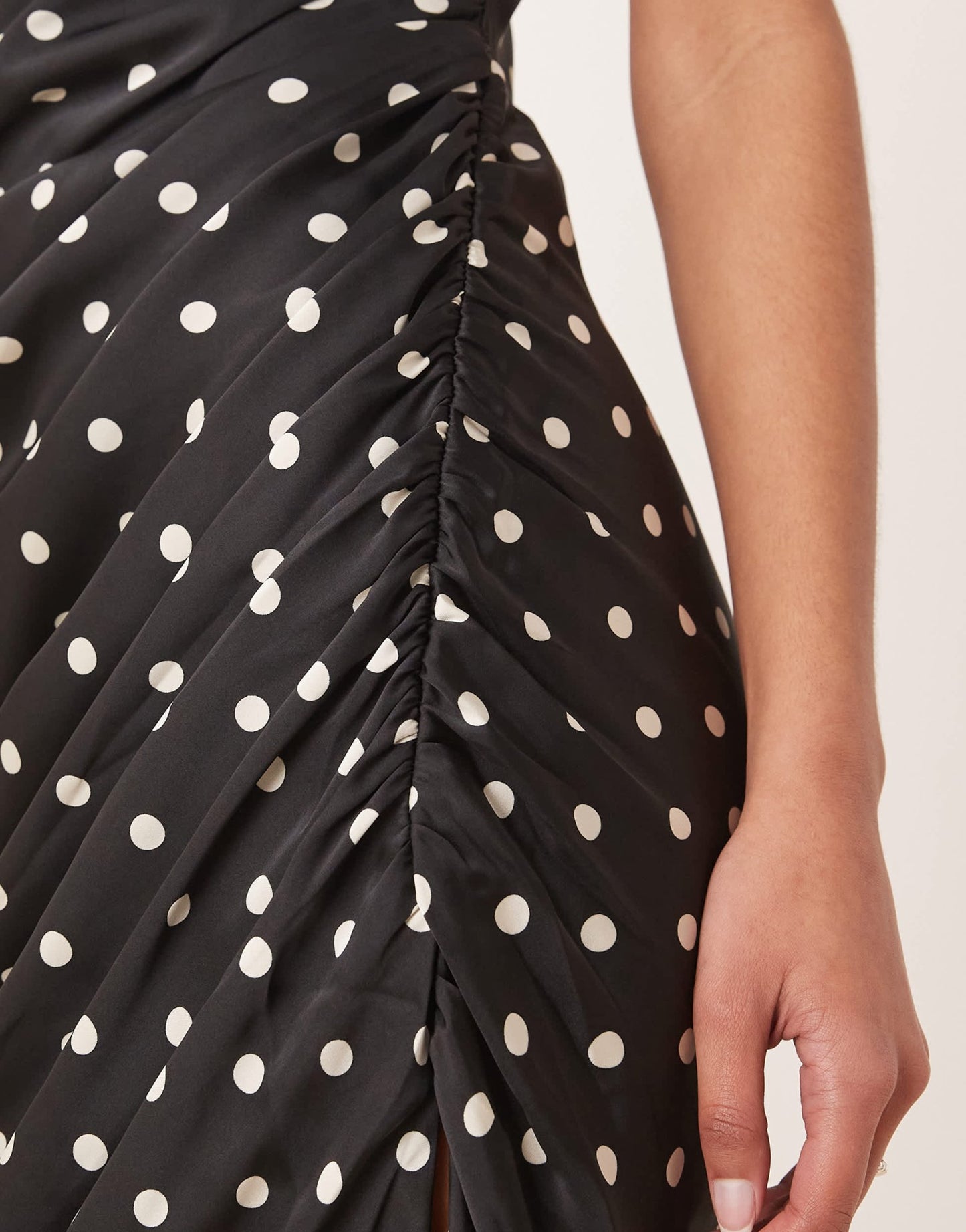 Abercrombie & Fitch cowl neck drape maxi dress in black dot - ASOS Sample Sale