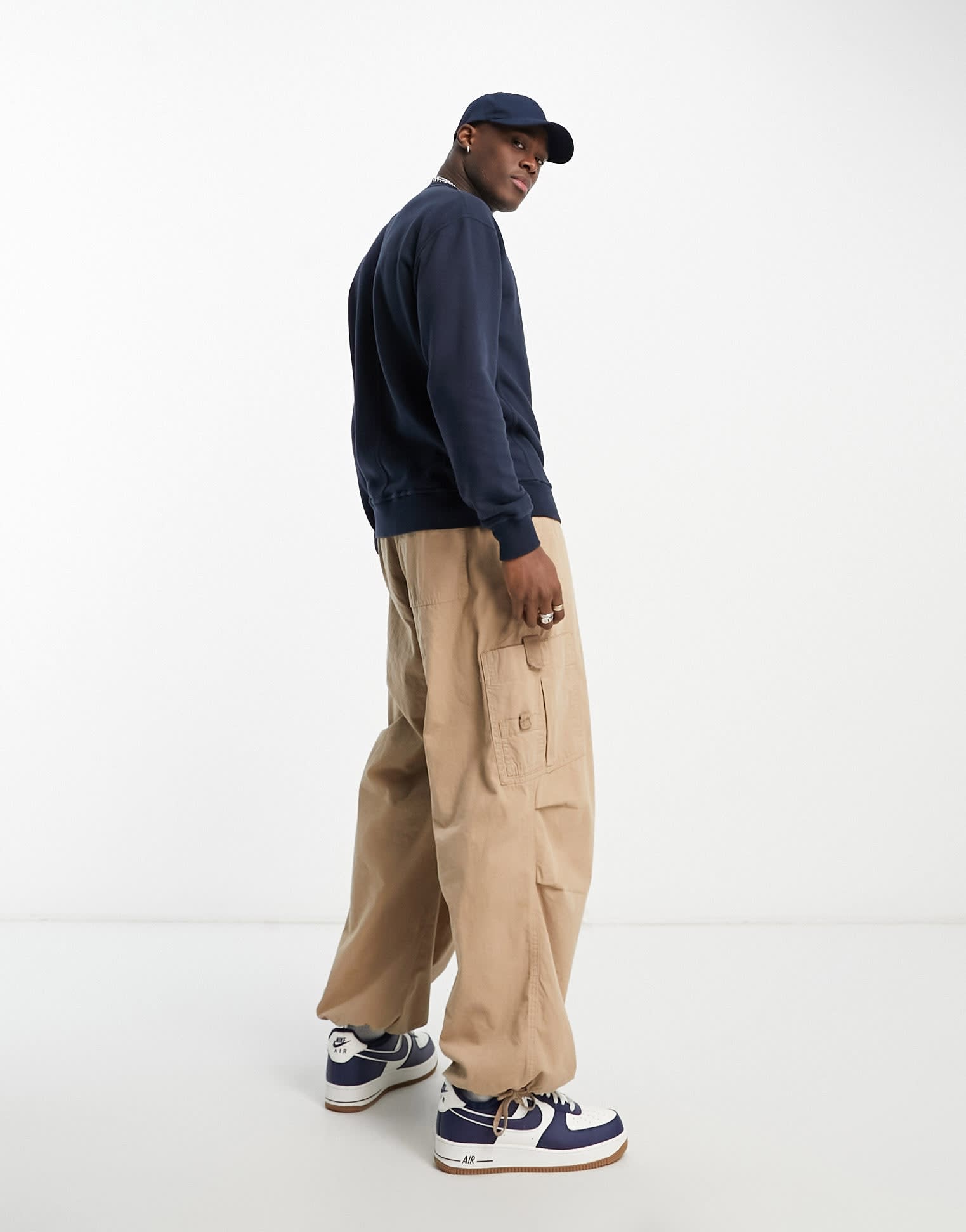Abercrombie & Fitch crest badge logo french terry sweatshirt in navy - ASOS Sample Sale