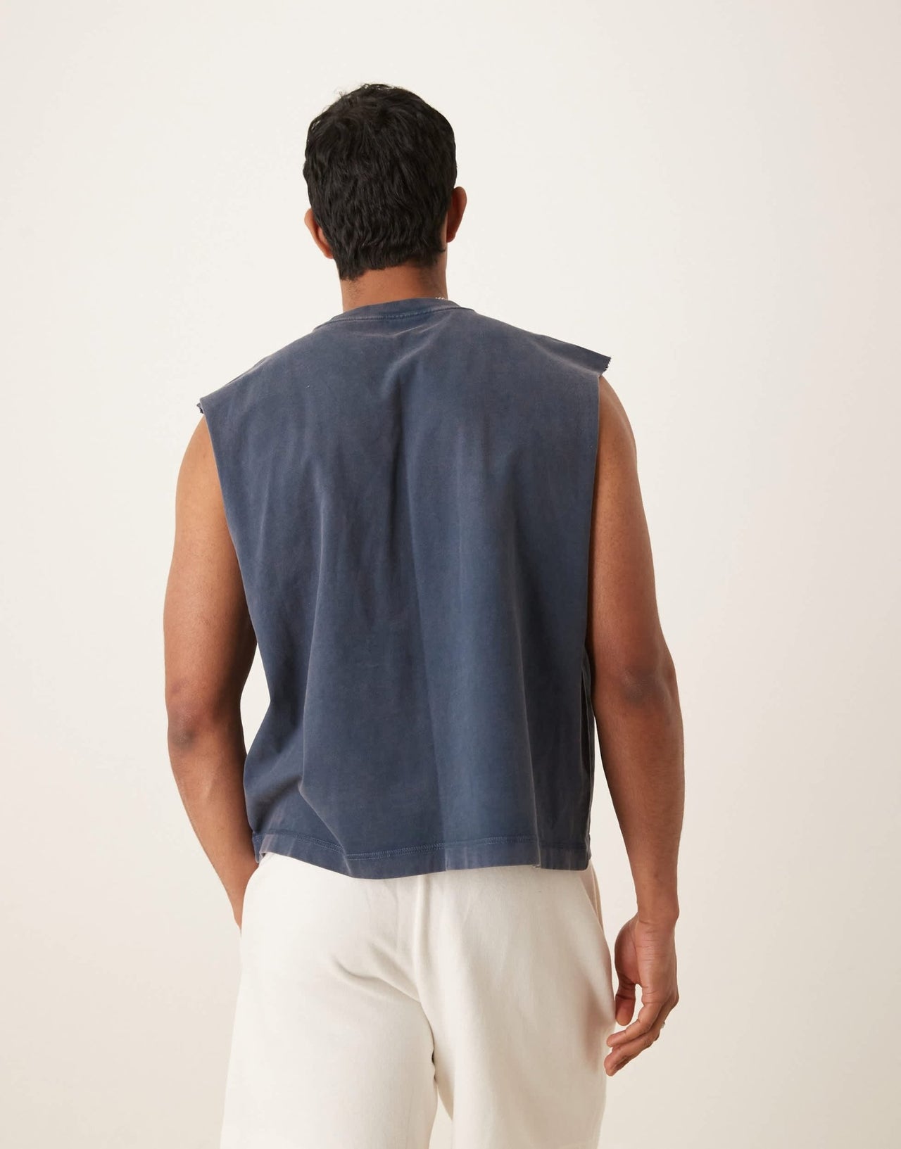Abercrombie & Fitch cropped sleeveless tank top in navy - ASOS Sample Sale