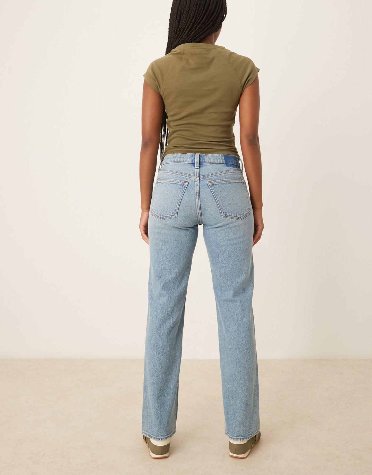 Abercrombie & Fitch curve love ultra high rise ankle straight jeans in dark wash - ASOS Sample Sale