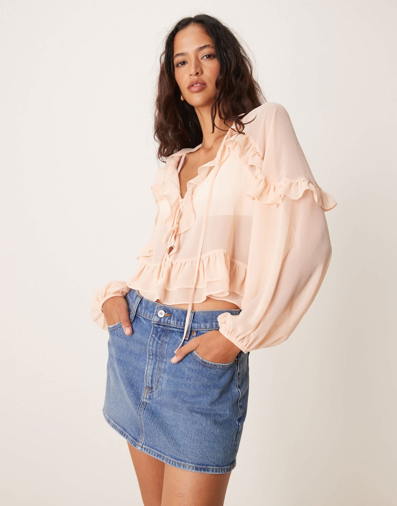 Abercrombie & Fitch denim mini skirt in blue denim - ASOS Sample Sale