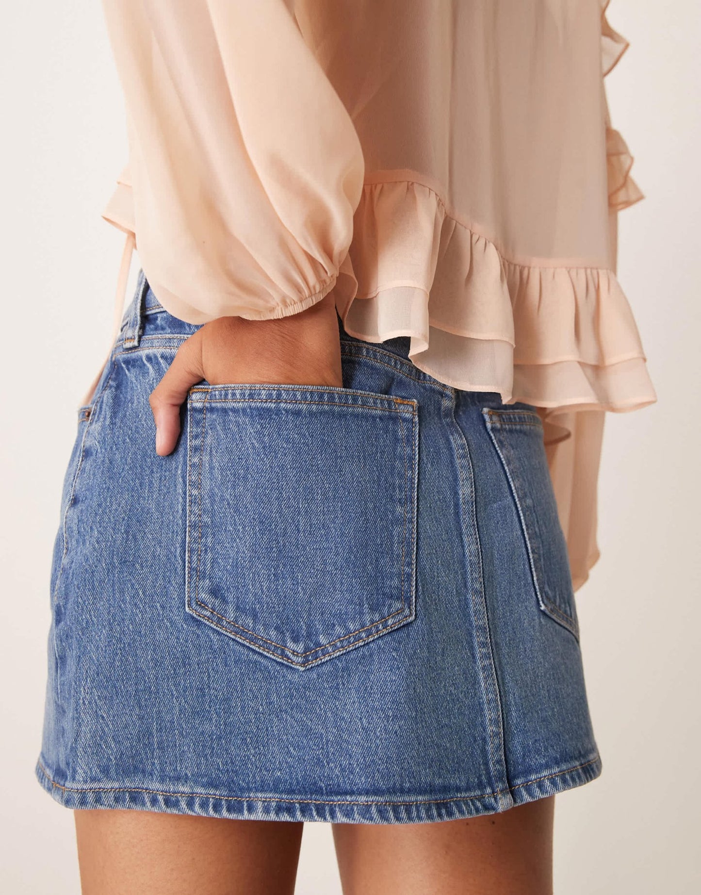 Abercrombie & Fitch denim mini skirt in blue denim - ASOS Sample Sale