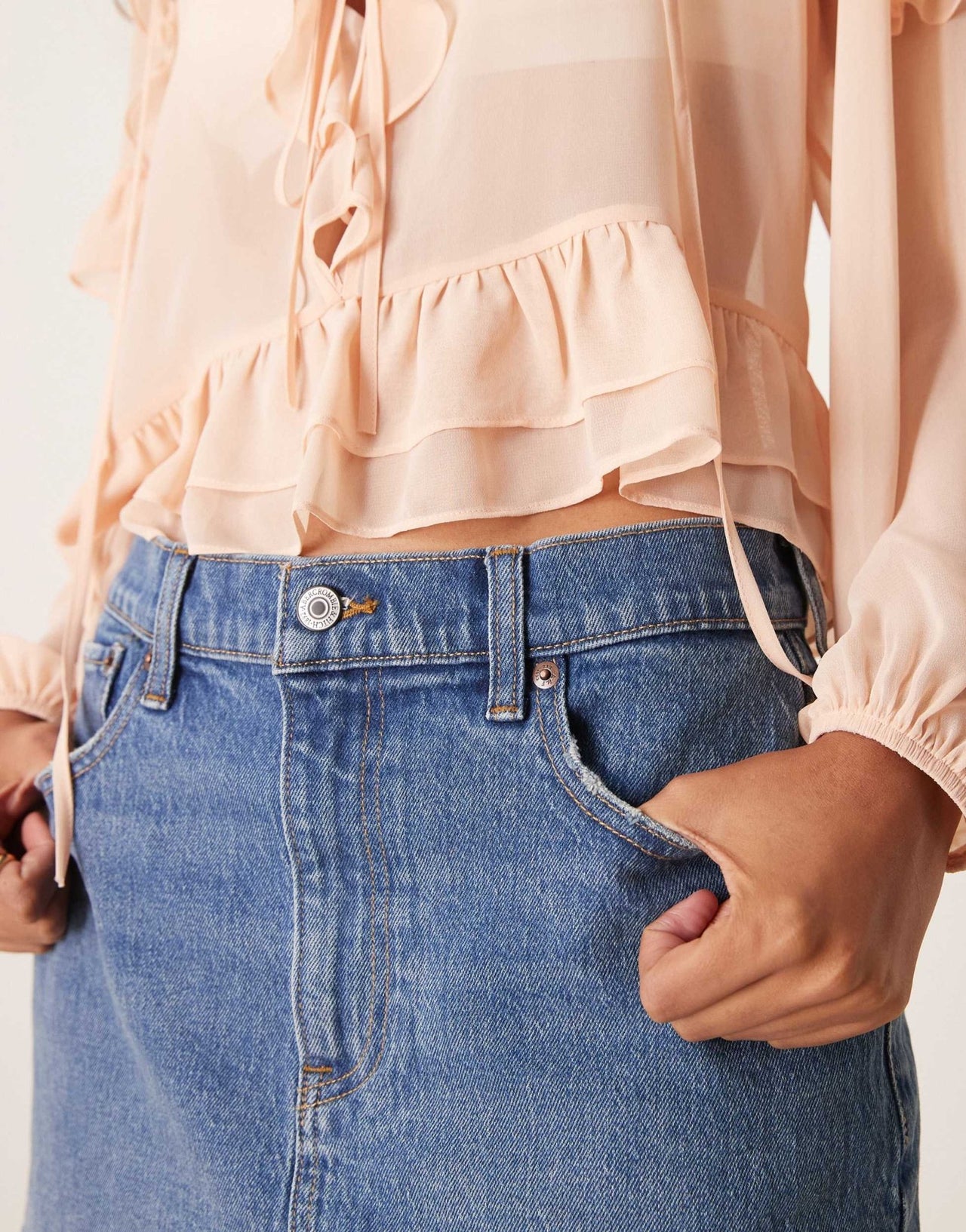 Abercrombie & Fitch denim mini skirt in blue denim - ASOS Sample Sale
