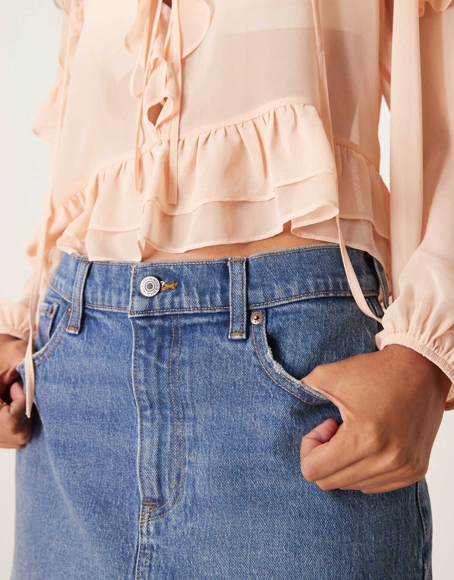 Abercrombie & Fitch denim mini skirt in blue denim - ASOS Sample Sale