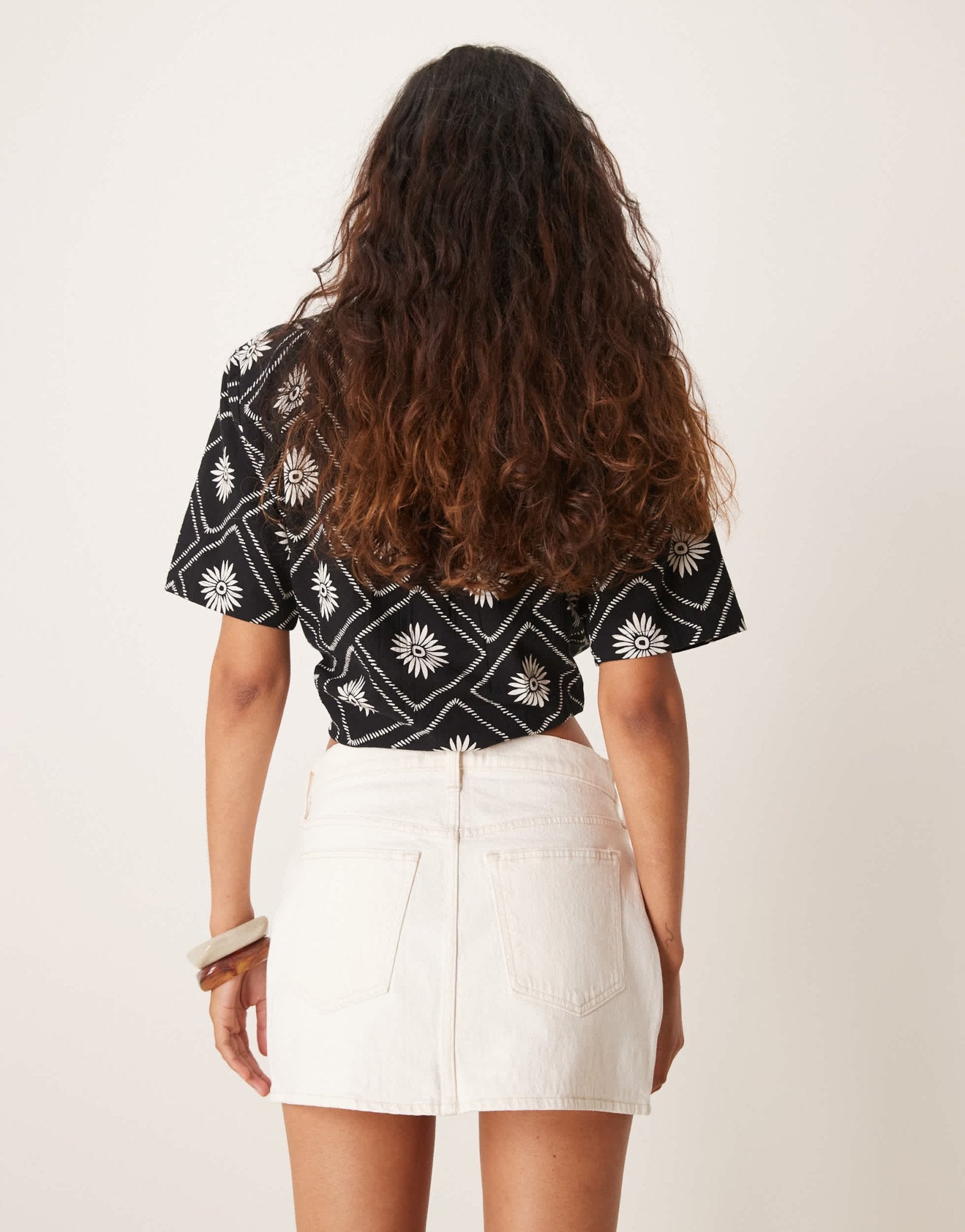 Abercrombie & Fitch denim mini skirt in ecru - ASOS Sample Sale