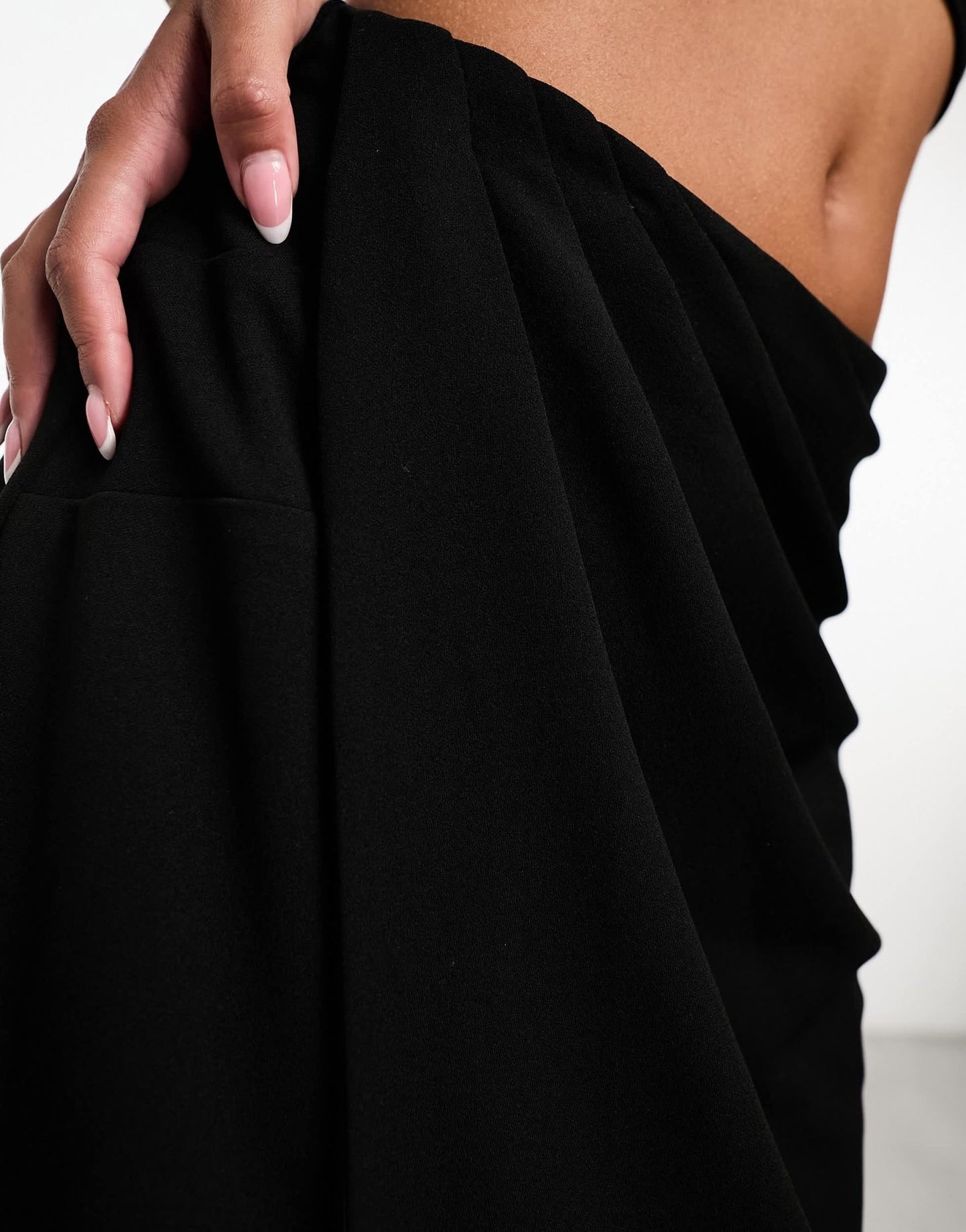Abercrombie & Fitch draped front midi skirt in black - ASOS Sample Sale