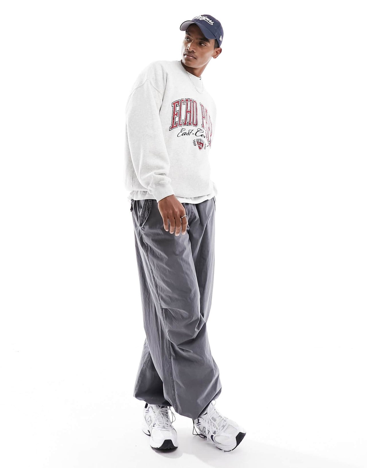 Abercrombie & Fitch Echo Park oversized varsity sweatshirt in grey marl - ASOS Sample Sale