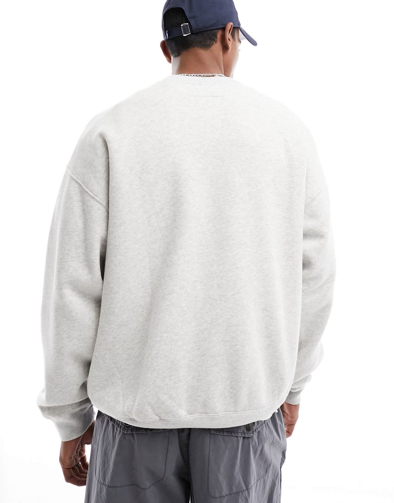 Abercrombie & Fitch Echo Park oversized varsity sweatshirt in grey marl - ASOS Sample Sale
