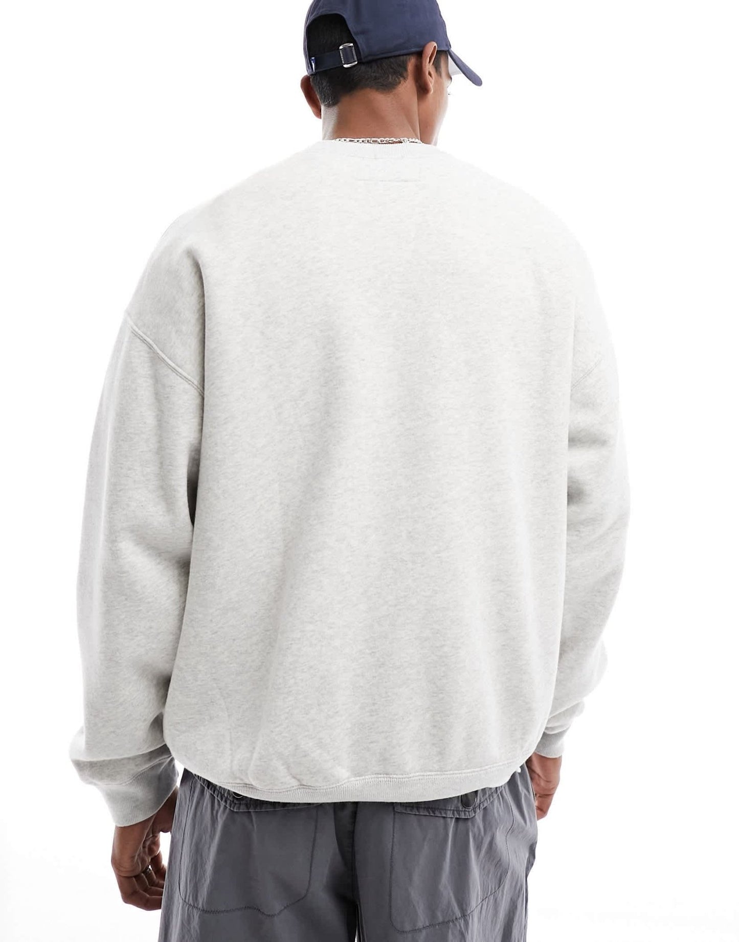 Abercrombie & Fitch Echo Park oversized varsity sweatshirt in grey marl - ASOS Sample Sale