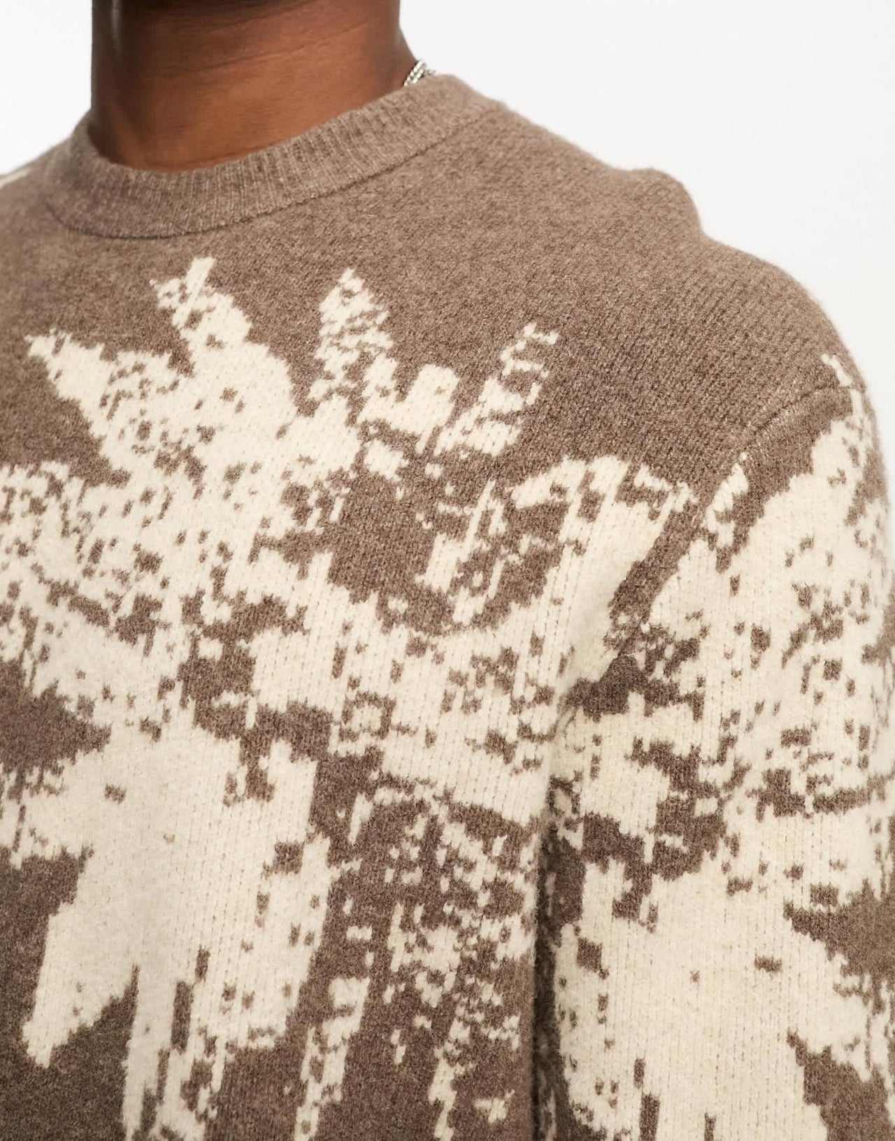 Abercrombie & Fitch floral crewneck knit jumper in brown - ASOS Sample Sale