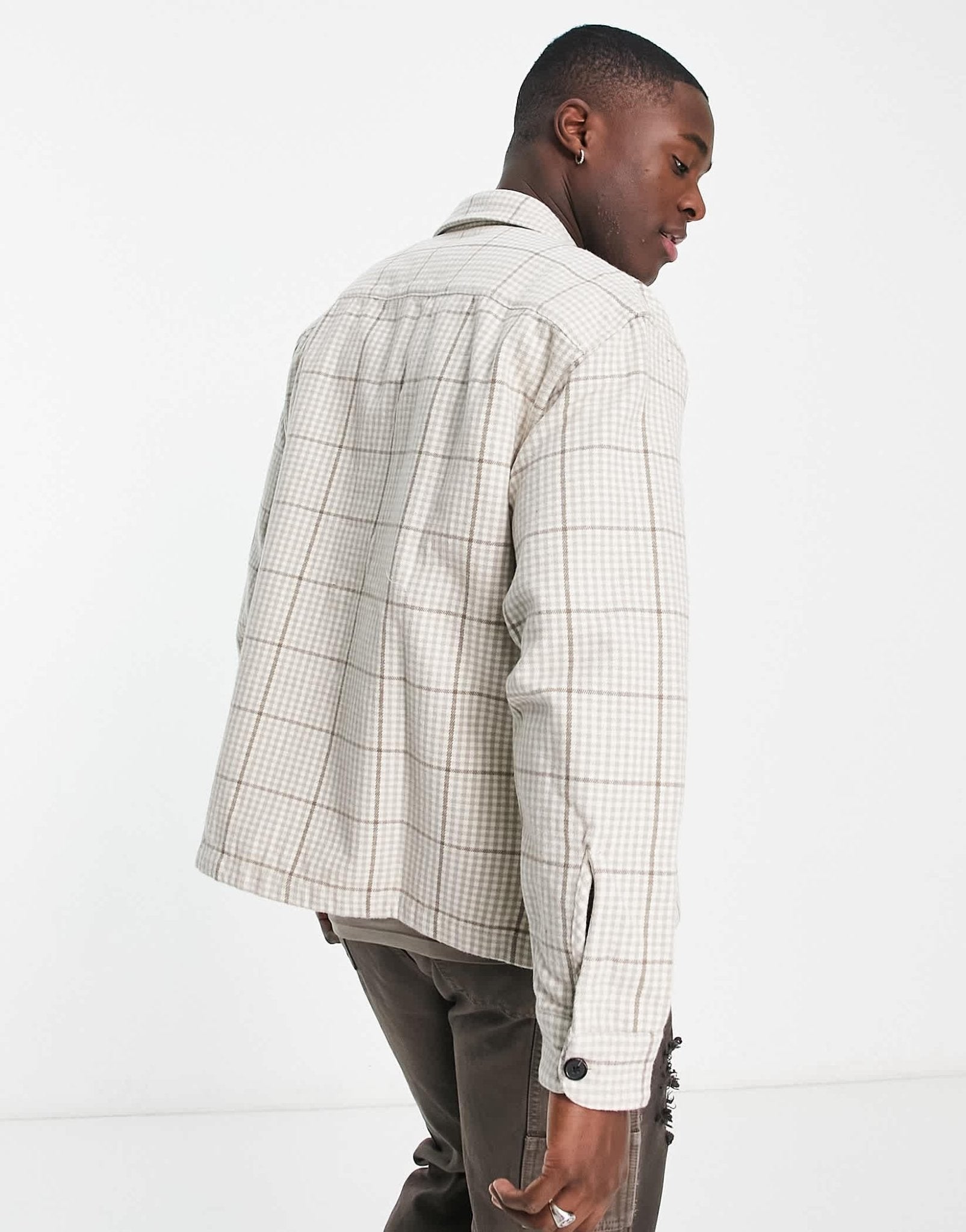 Abercrombie & Fitch heavyweight check overshirt in cream - ASOS Sample Sale