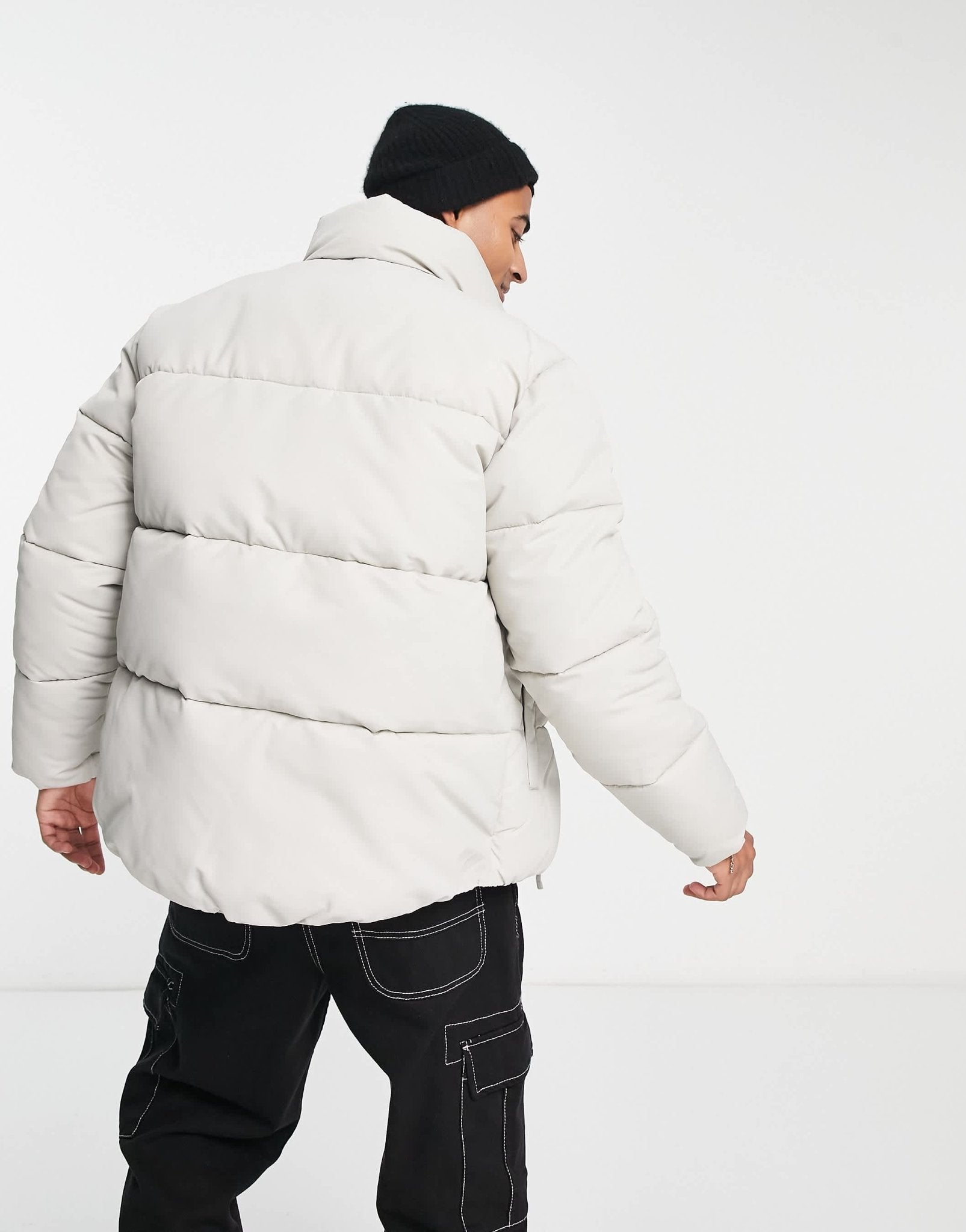 Abercrombie & Fitch heavyweight puffer jacket in beige - ASOS Sample Sale