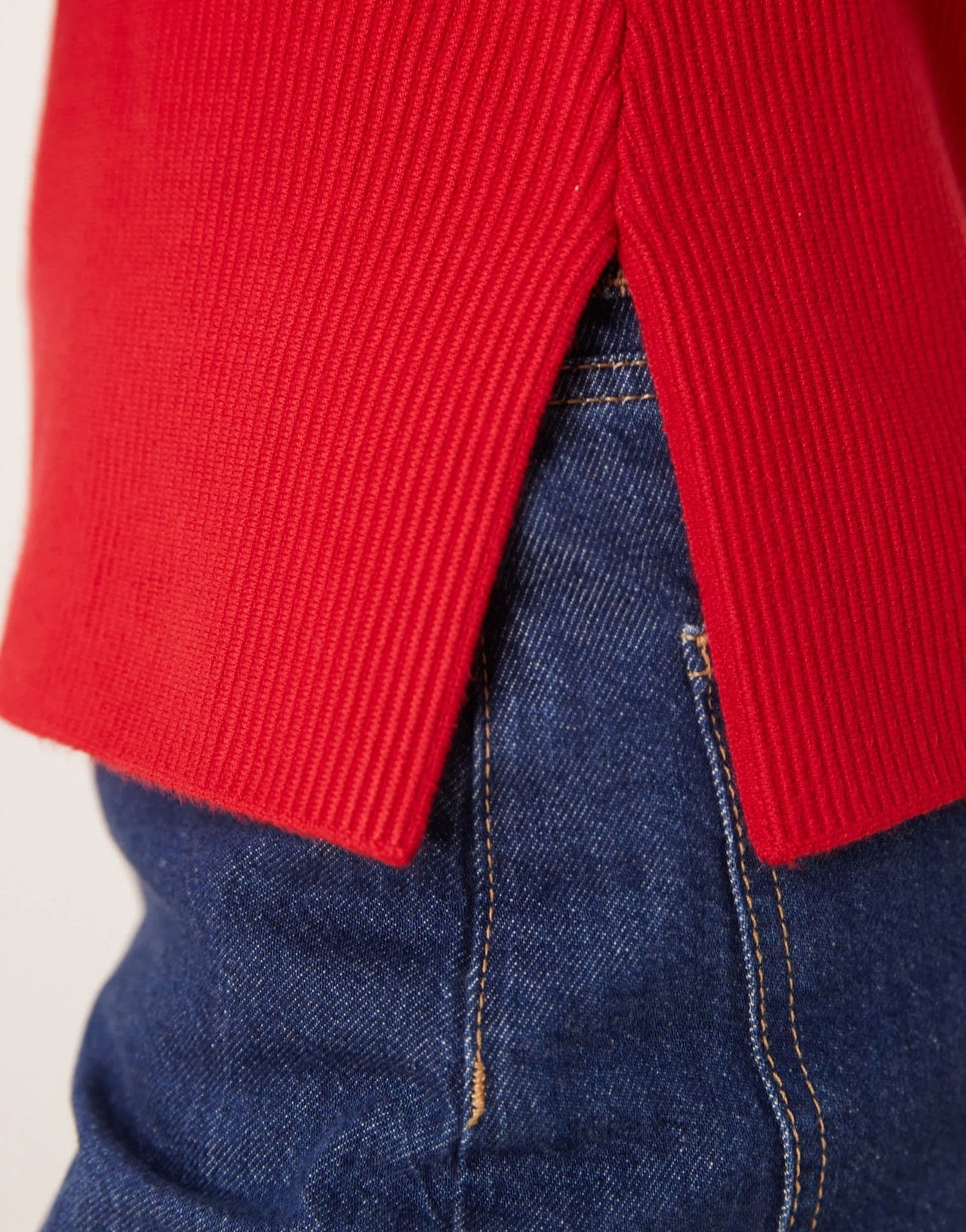 Abercrombie & Fitch high neck knitted tank top with side slits in red - ASOS Sample Sale