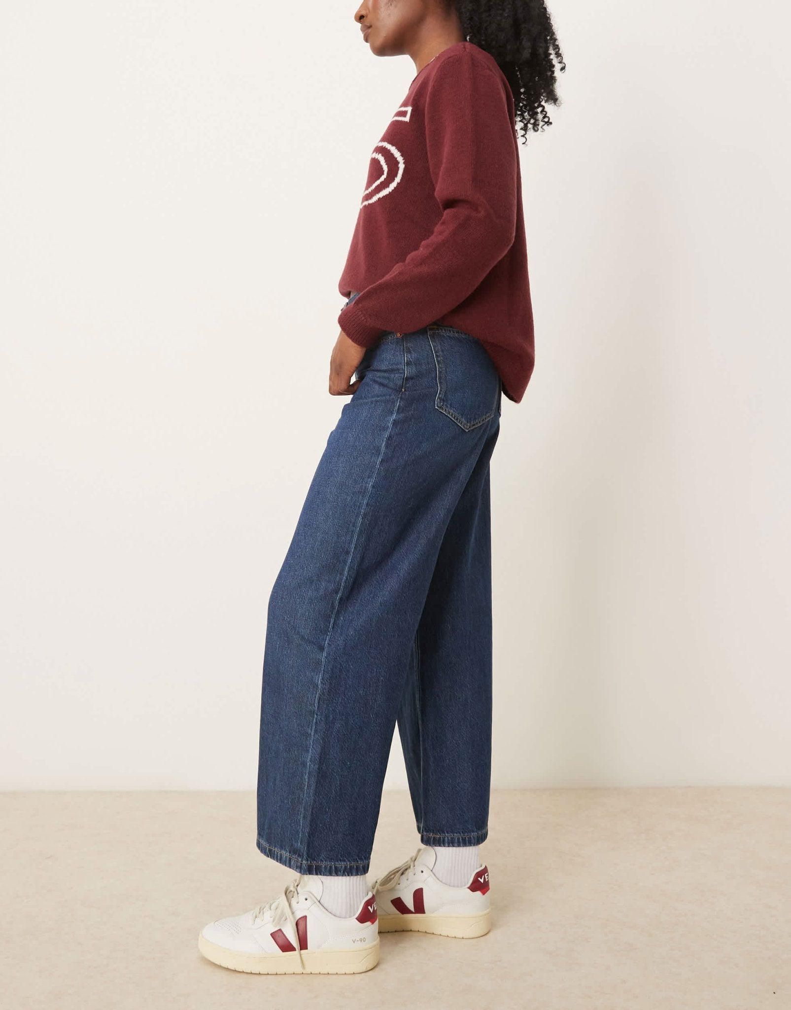 Abercrombie & Fitch high rise cropped wide leg jean in blue wash - ASOS Sample Sale