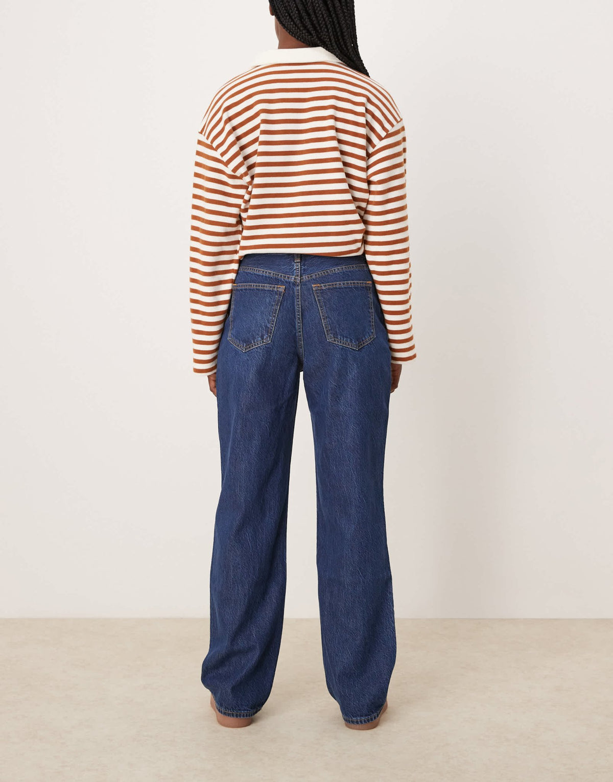 Abercrombie & Fitch high rise loose fit straight leg jean in dark blue wash - ASOS Sample Sale