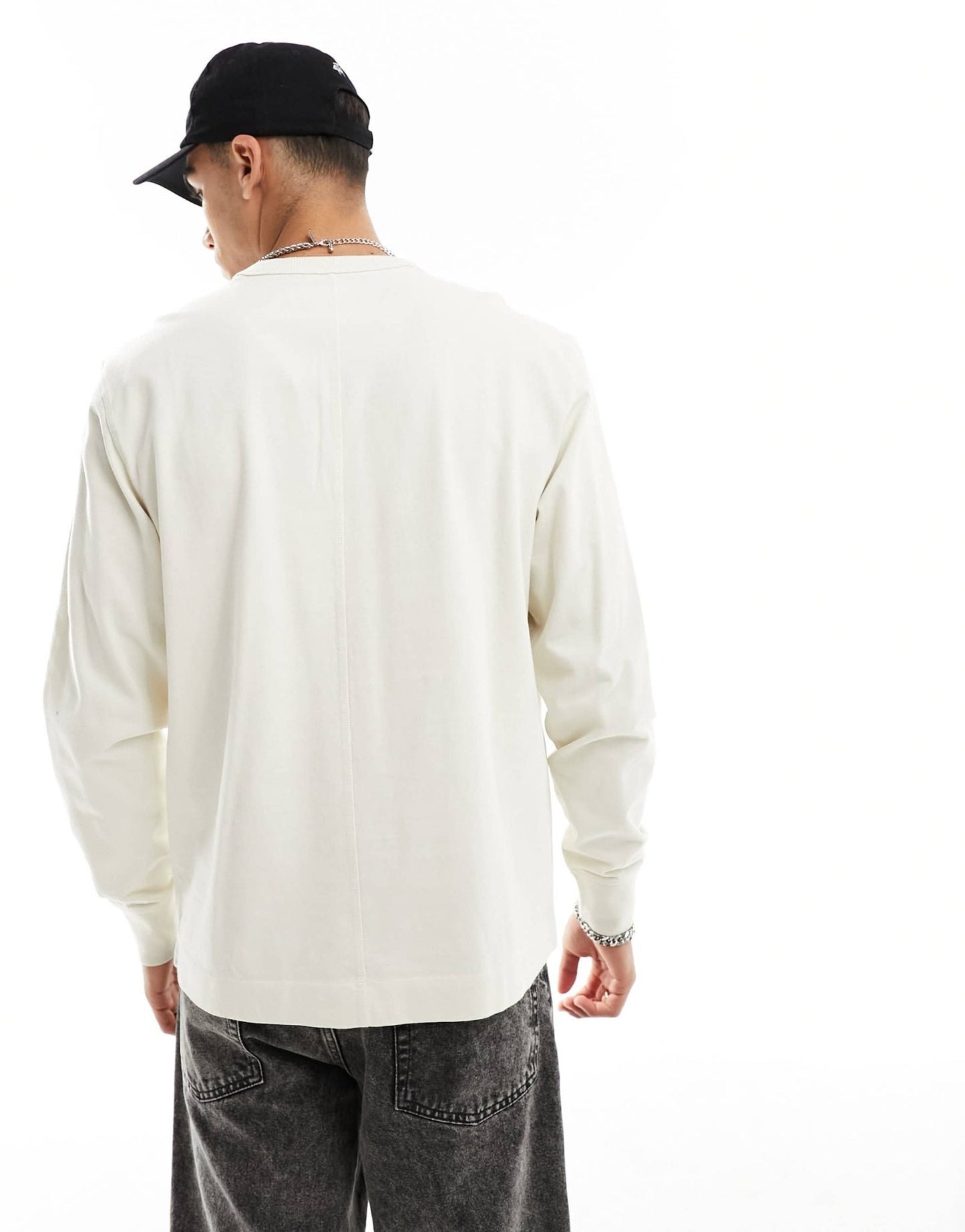 Abercrombie & Fitch icon logo long sleeve henley top in cream - ASOS Sample Sale