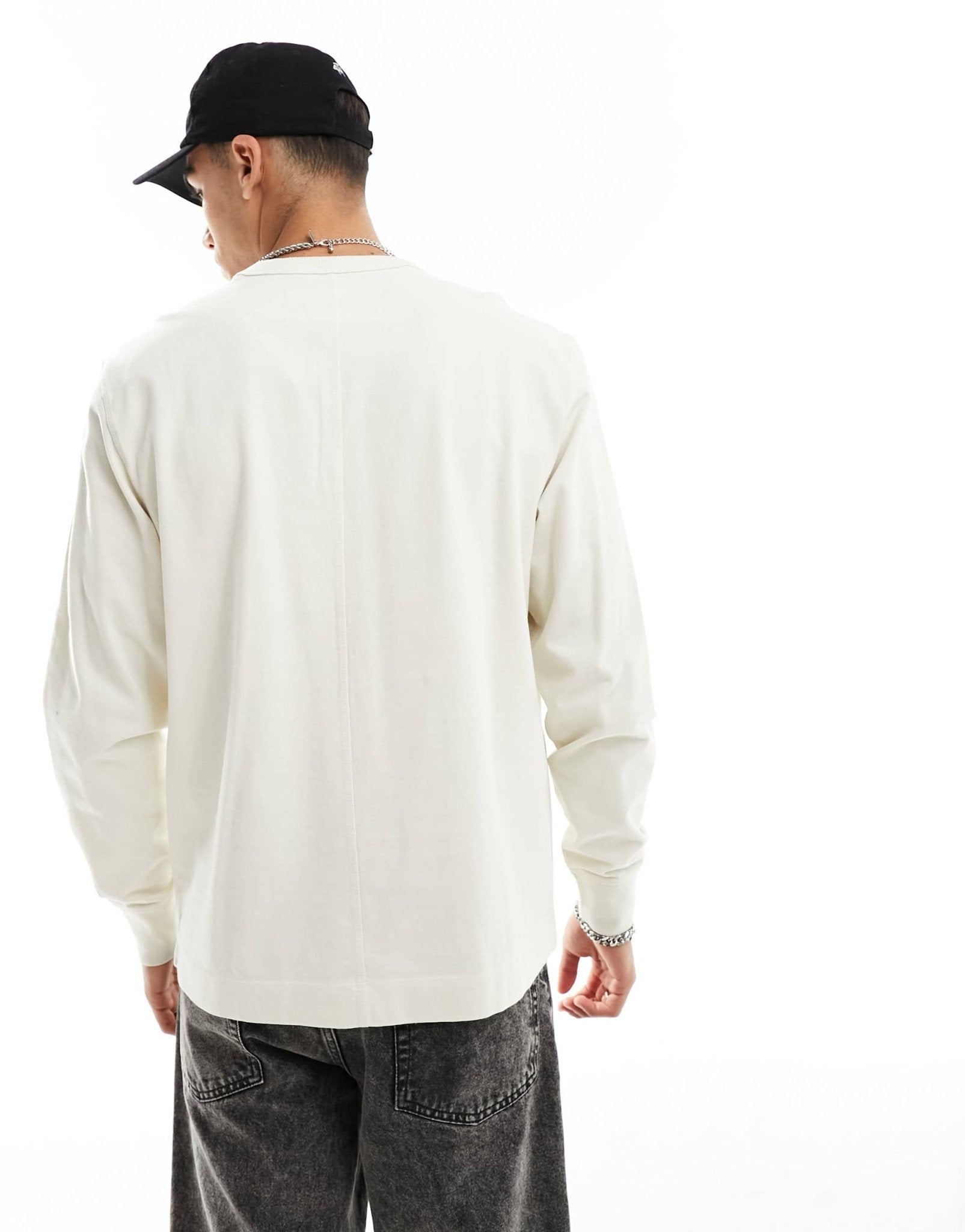 Abercrombie & Fitch icon logo long sleeve henley top in cream - ASOS Sample Sale