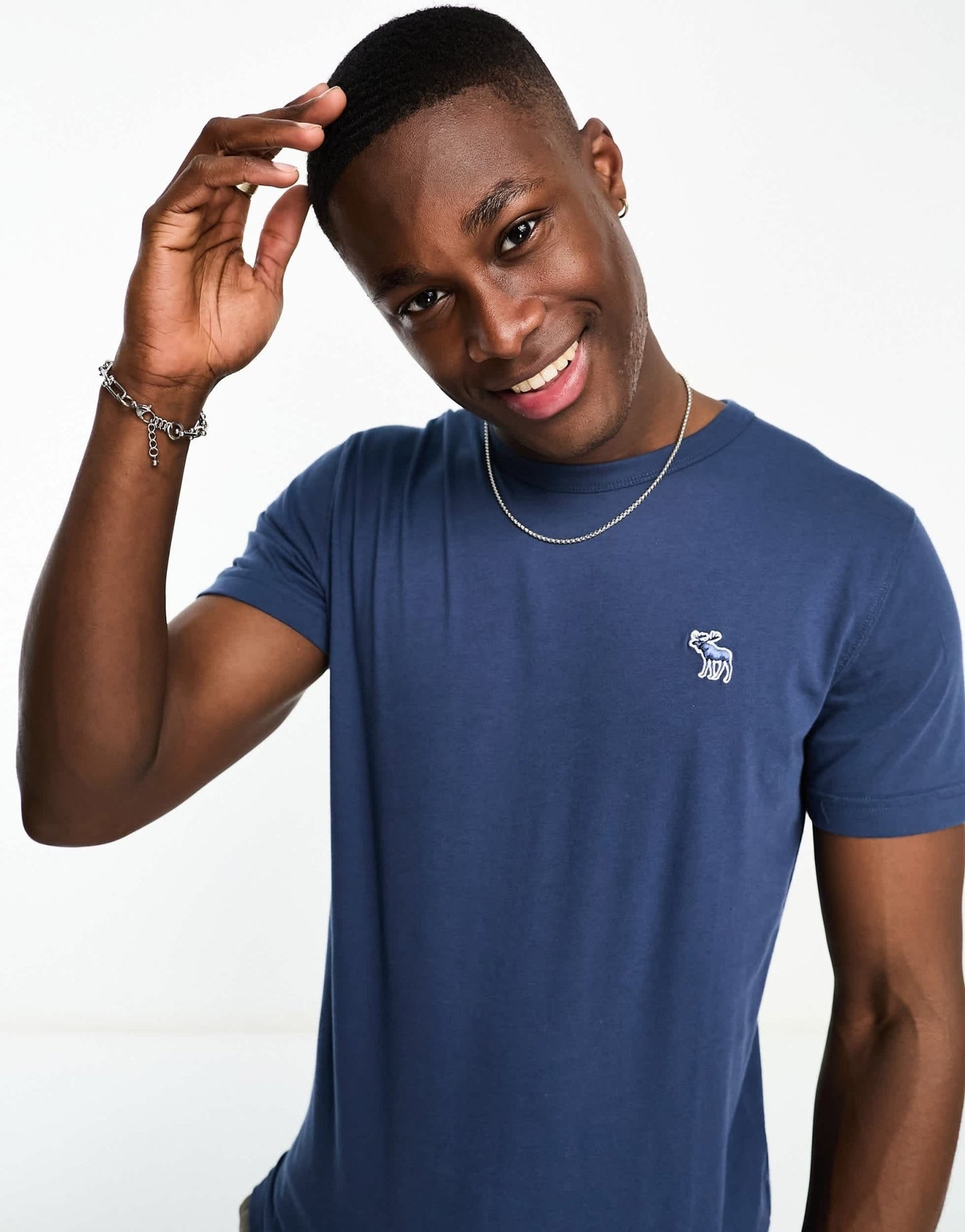 Abercrombie & Fitch icon logo t-shirt in mid blue - ASOS Sample Sale
