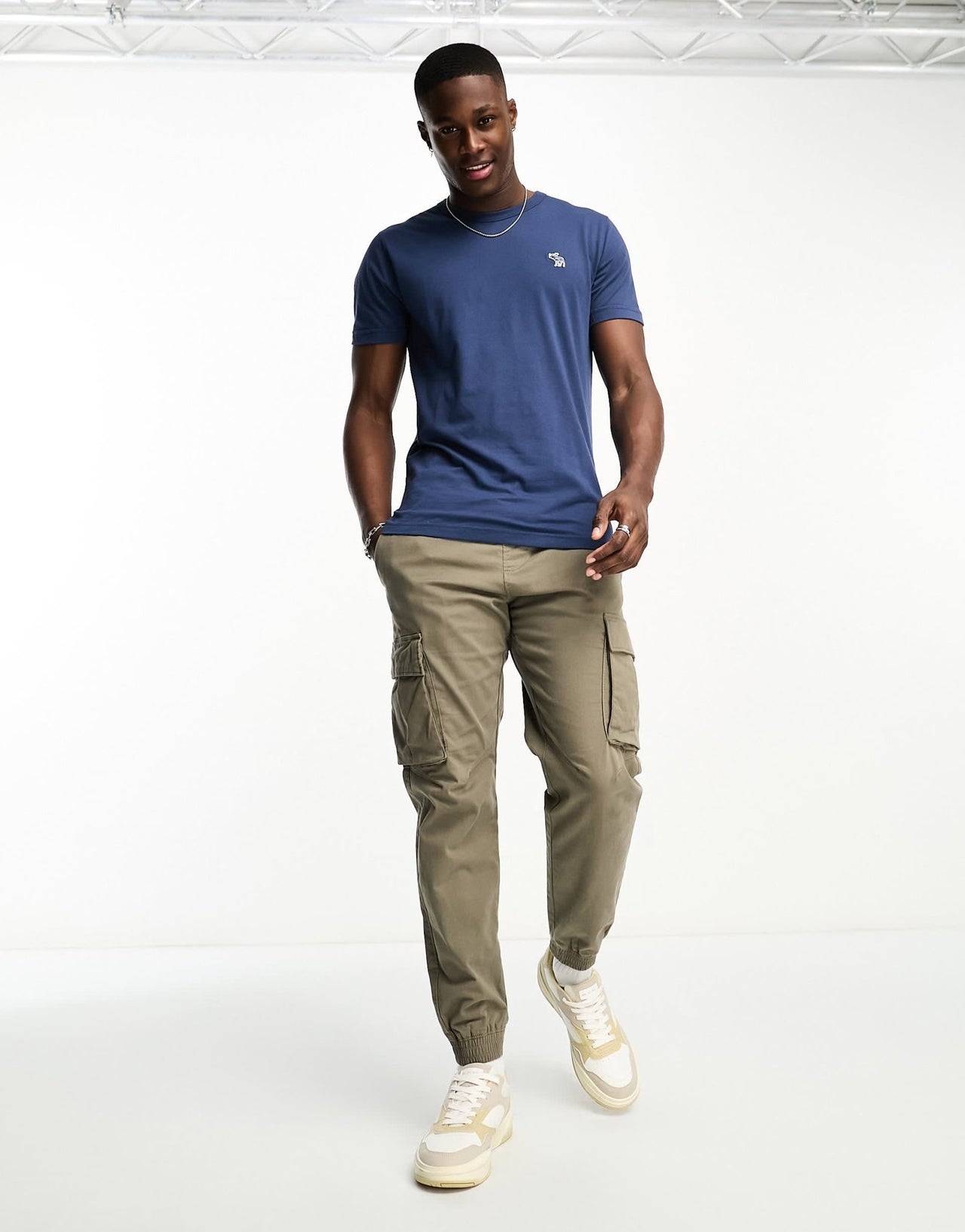 Abercrombie & Fitch icon logo t-shirt in mid blue - ASOS Sample Sale