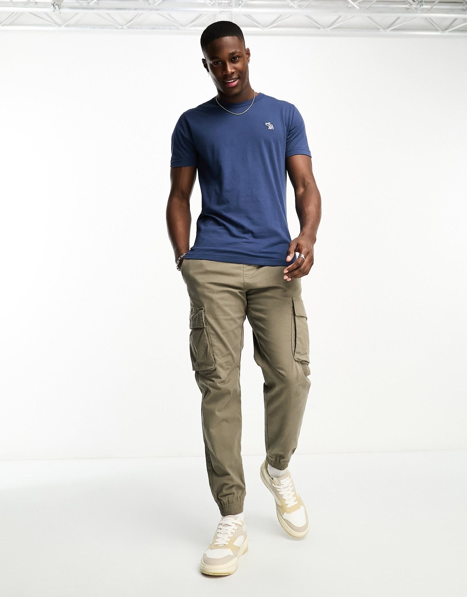 Abercrombie & Fitch icon logo t-shirt in mid blue - ASOS Sample Sale