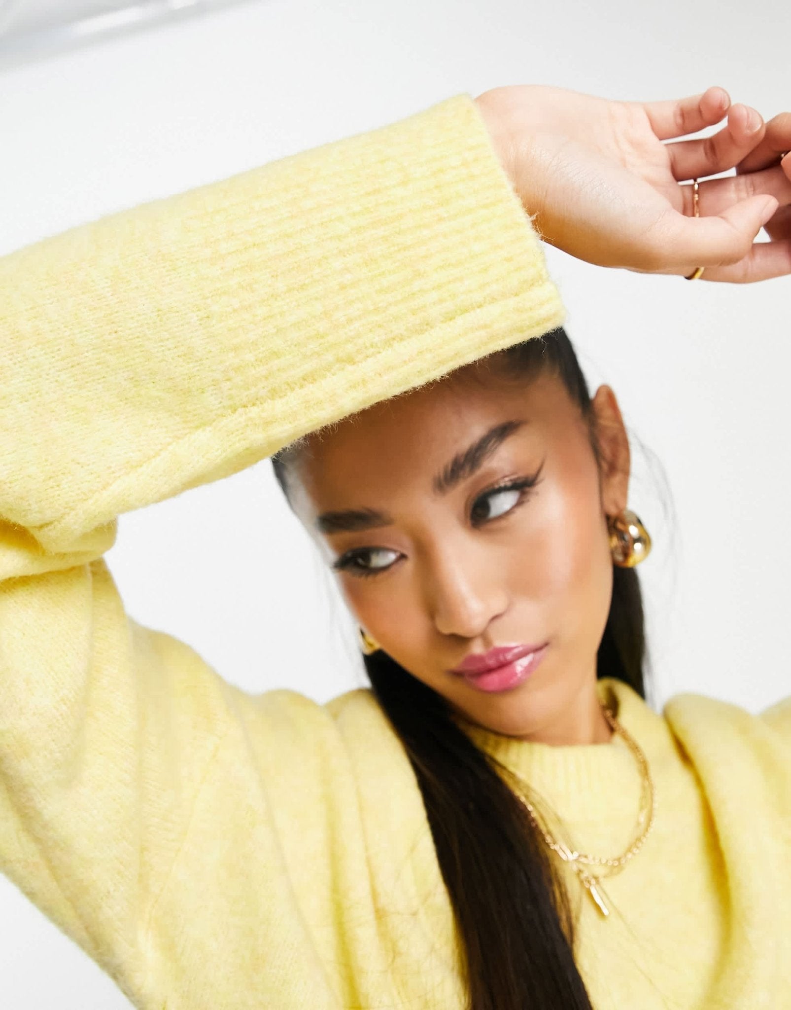 Abercrombie & Fitch knitted crew neck jumper in yellow - ASOS Sample Sale