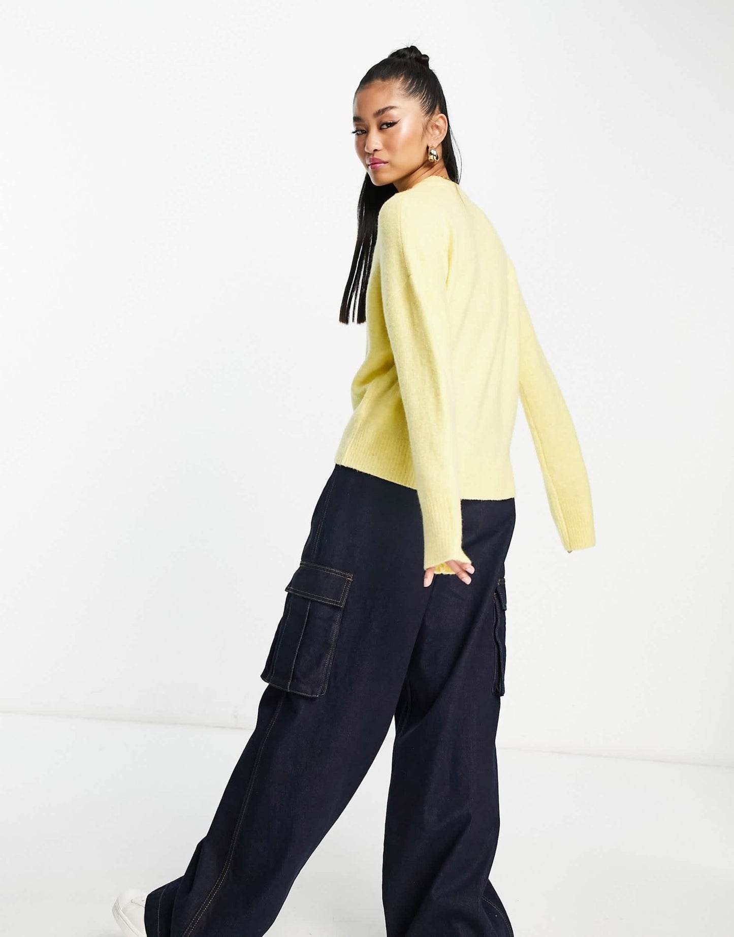 Abercrombie & Fitch knitted crew neck jumper in yellow - ASOS Sample Sale