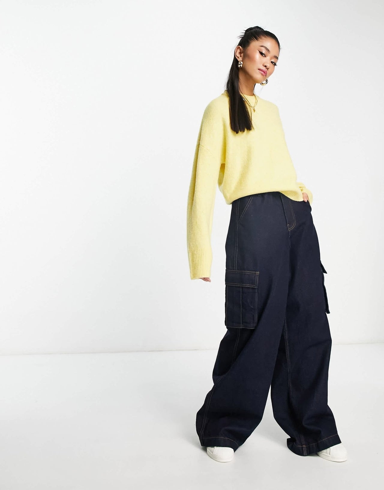 Abercrombie & Fitch knitted crew neck jumper in yellow - ASOS Sample Sale