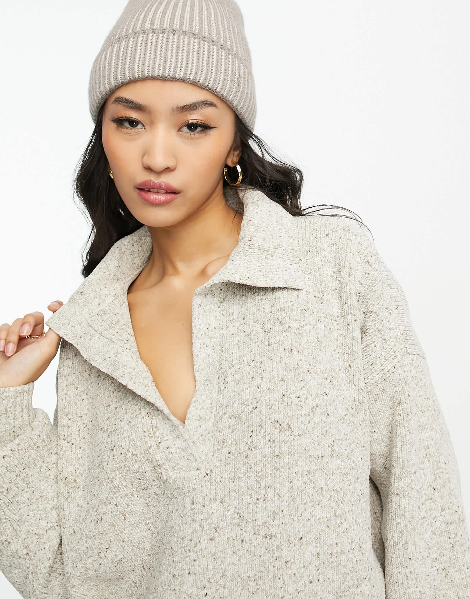 Abercrombie & Fitch knitted polo top in spray dye - ASOS Sample Sale