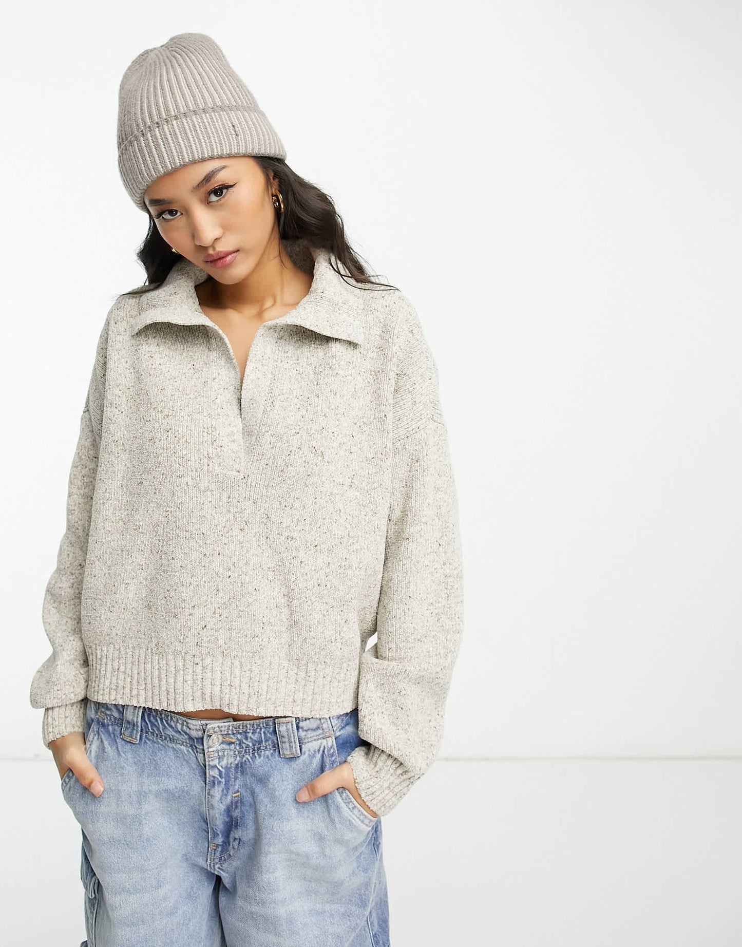 Abercrombie & Fitch knitted polo top in spray dye - ASOS Sample Sale