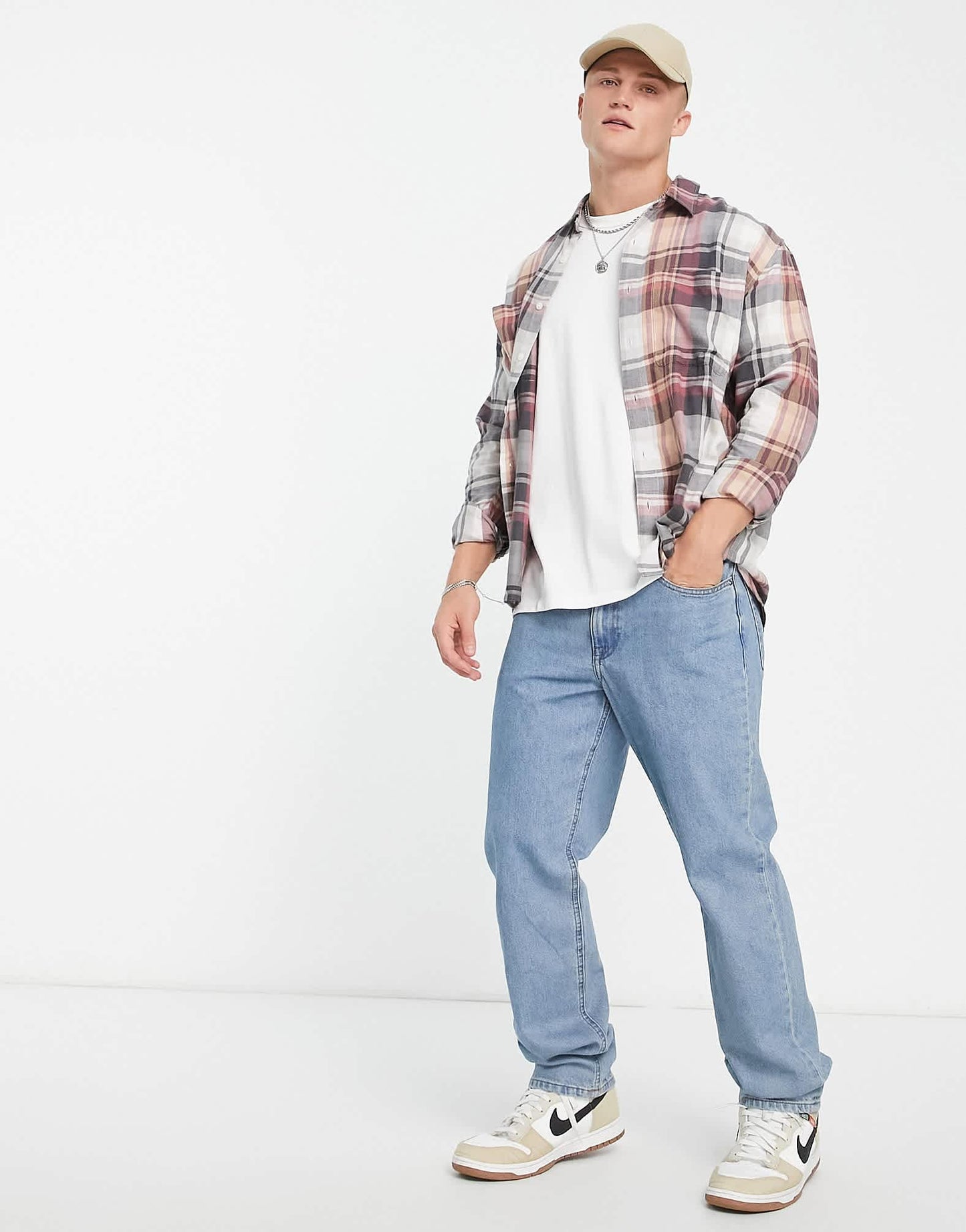 Abercrombie & Fitch lightweight check flannel shirt in burgundy - ASOS Sample Sale