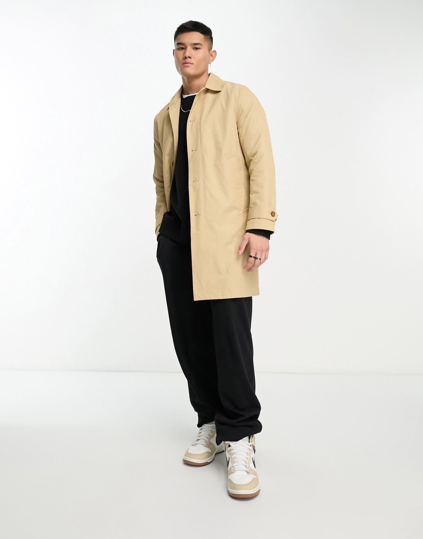 Abercrombie & Fitch lightweight mac overcoat in beige - ASOS Sample Sale