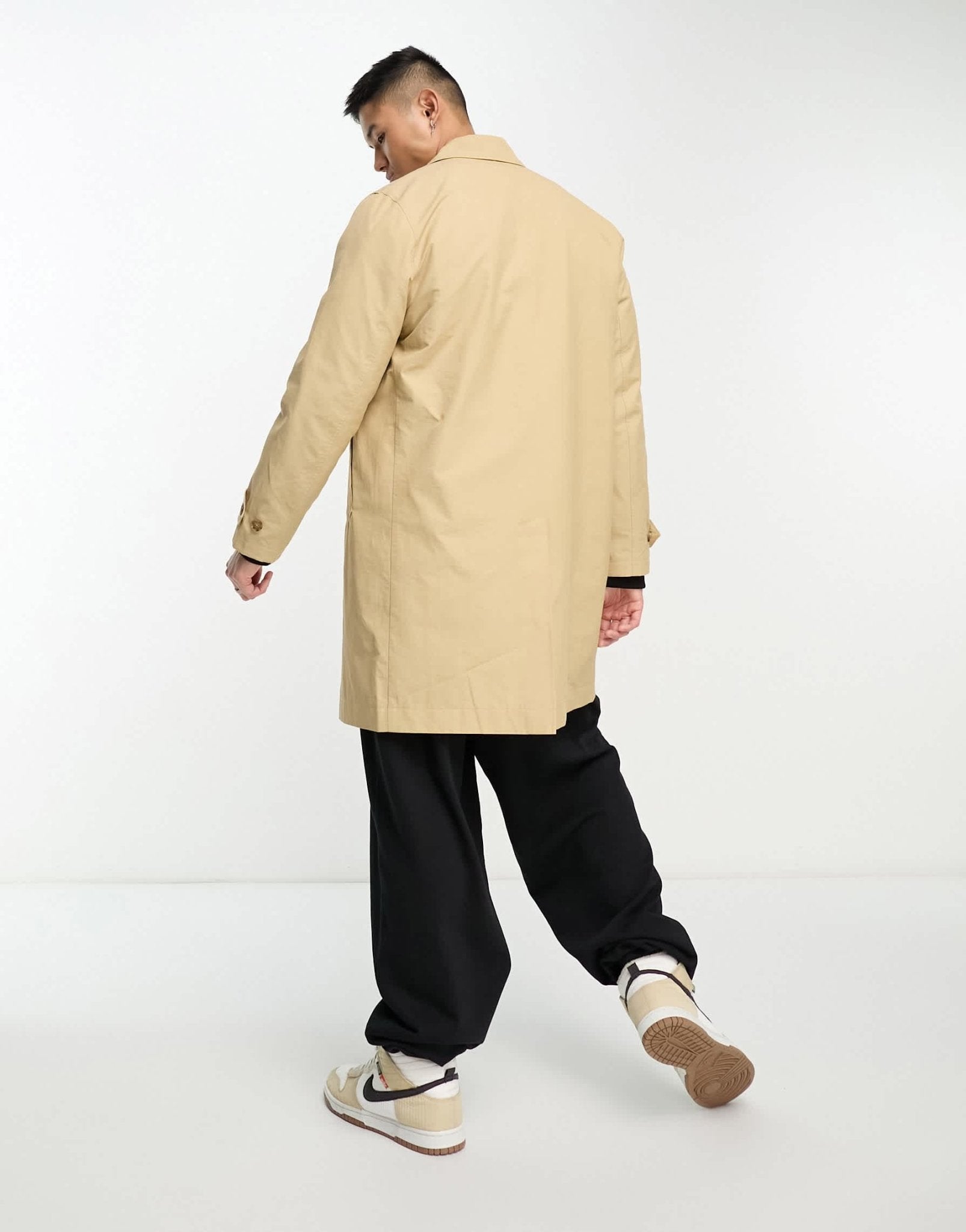 Abercrombie & Fitch lightweight mac overcoat in beige - ASOS Sample Sale