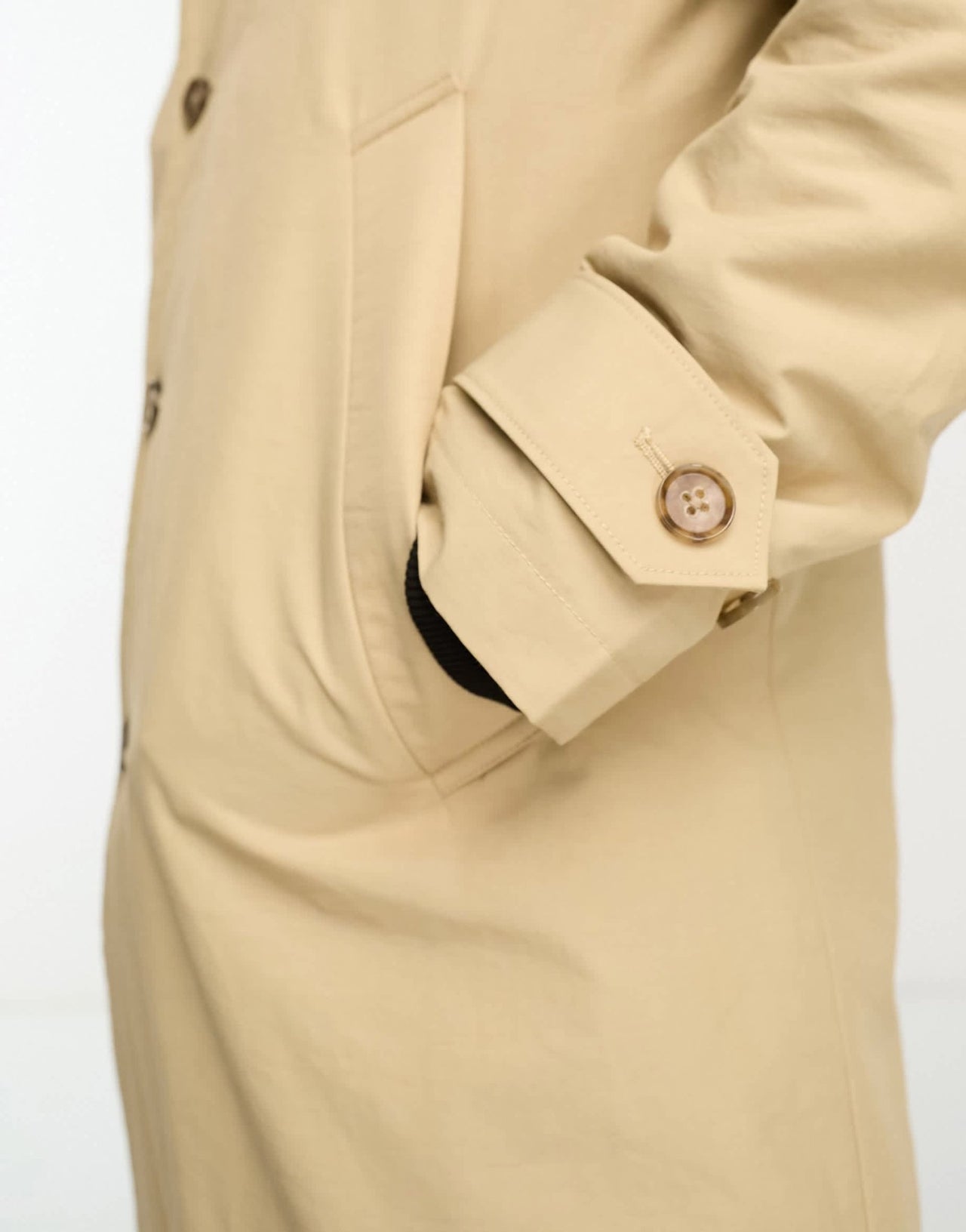 Abercrombie & Fitch lightweight mac overcoat in beige - ASOS Sample Sale