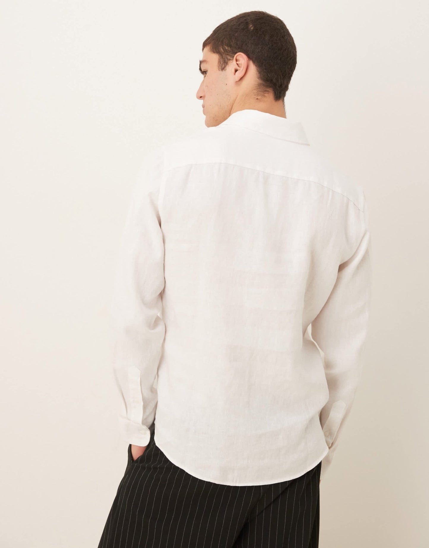 Abercrombie & Fitch linen dress shirt in white - ASOS Sample Sale