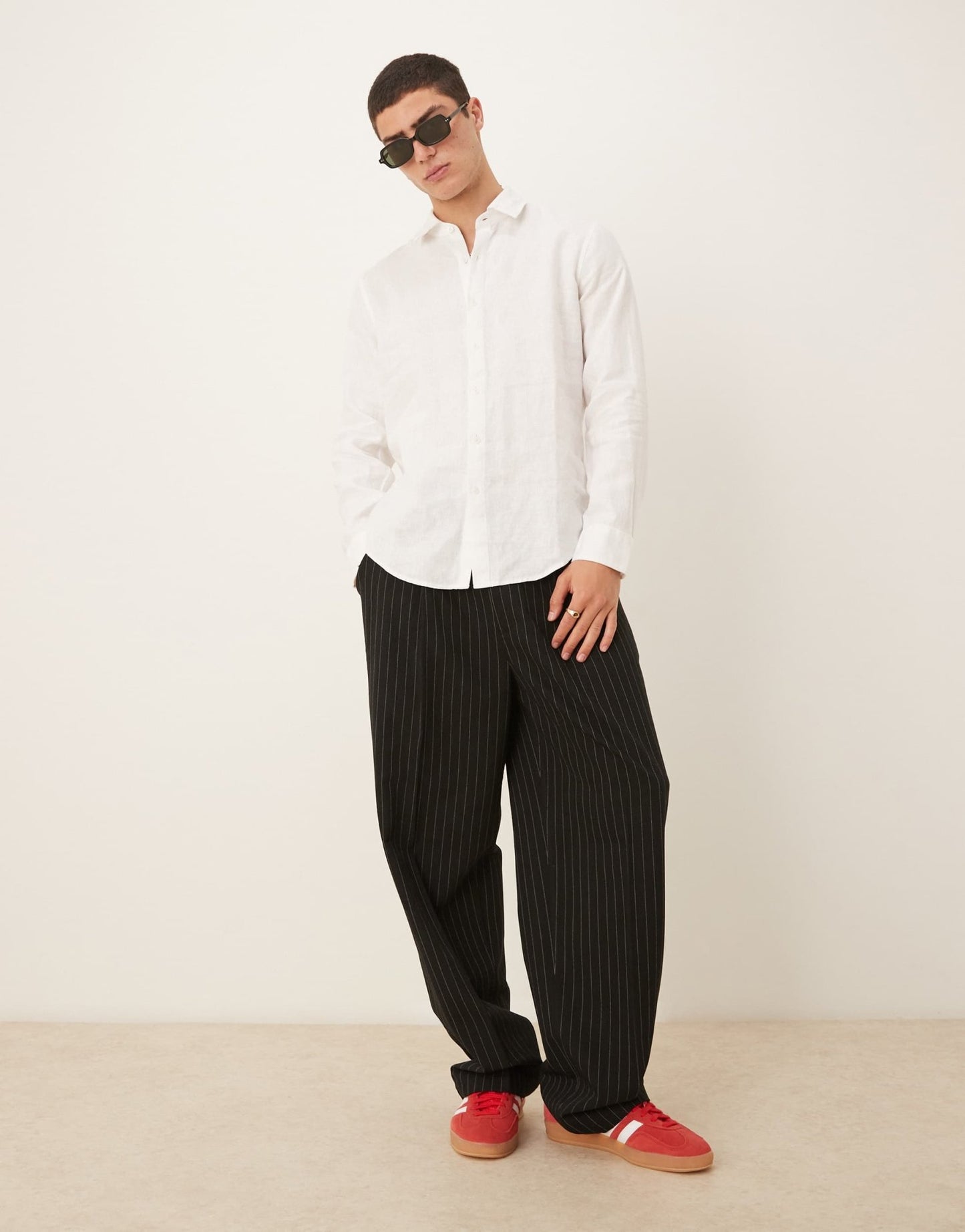 Abercrombie & Fitch linen dress shirt in white - ASOS Sample Sale