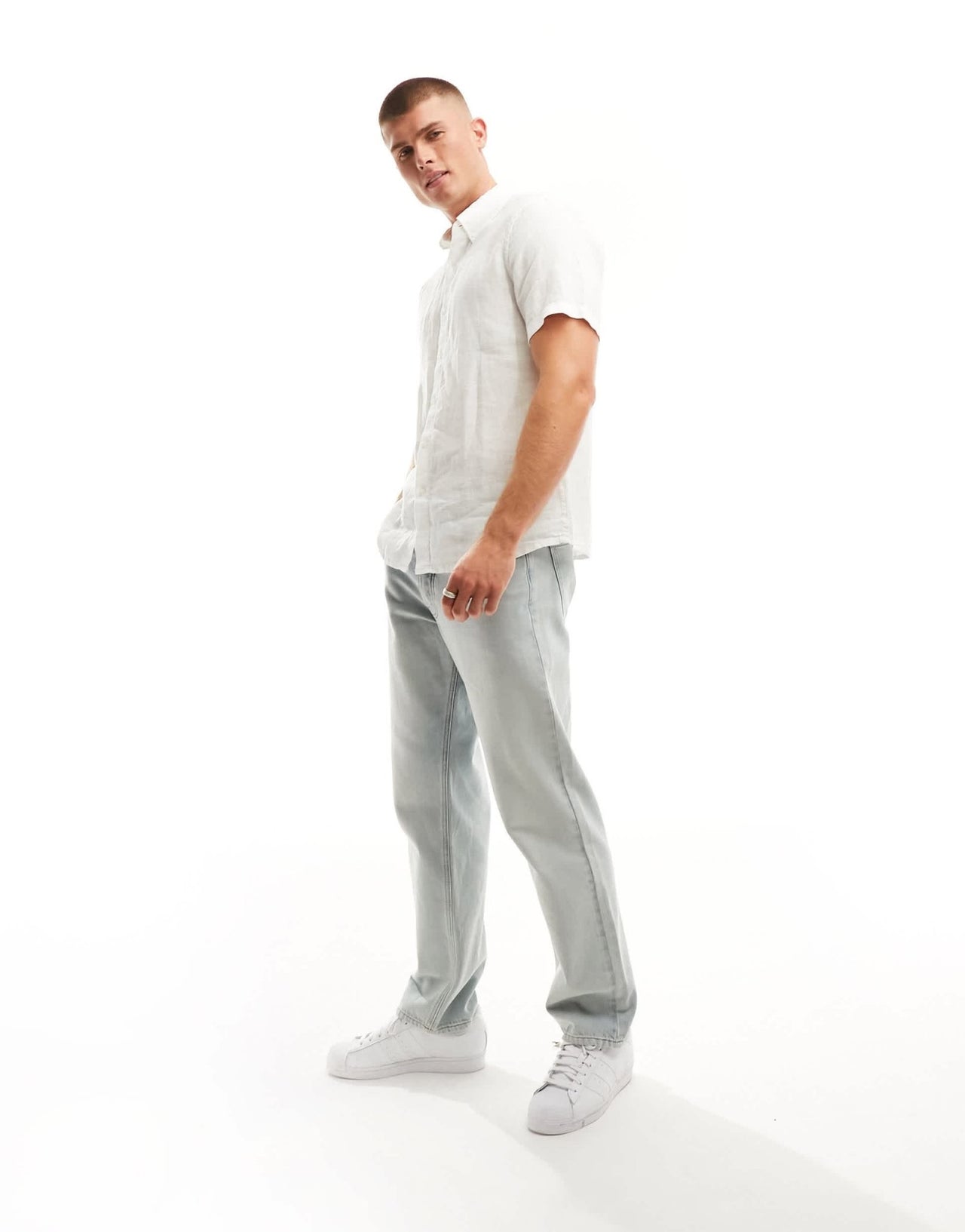 Abercrombie & Fitch linen short sleeve shirt in white - ASOS Sample Sale