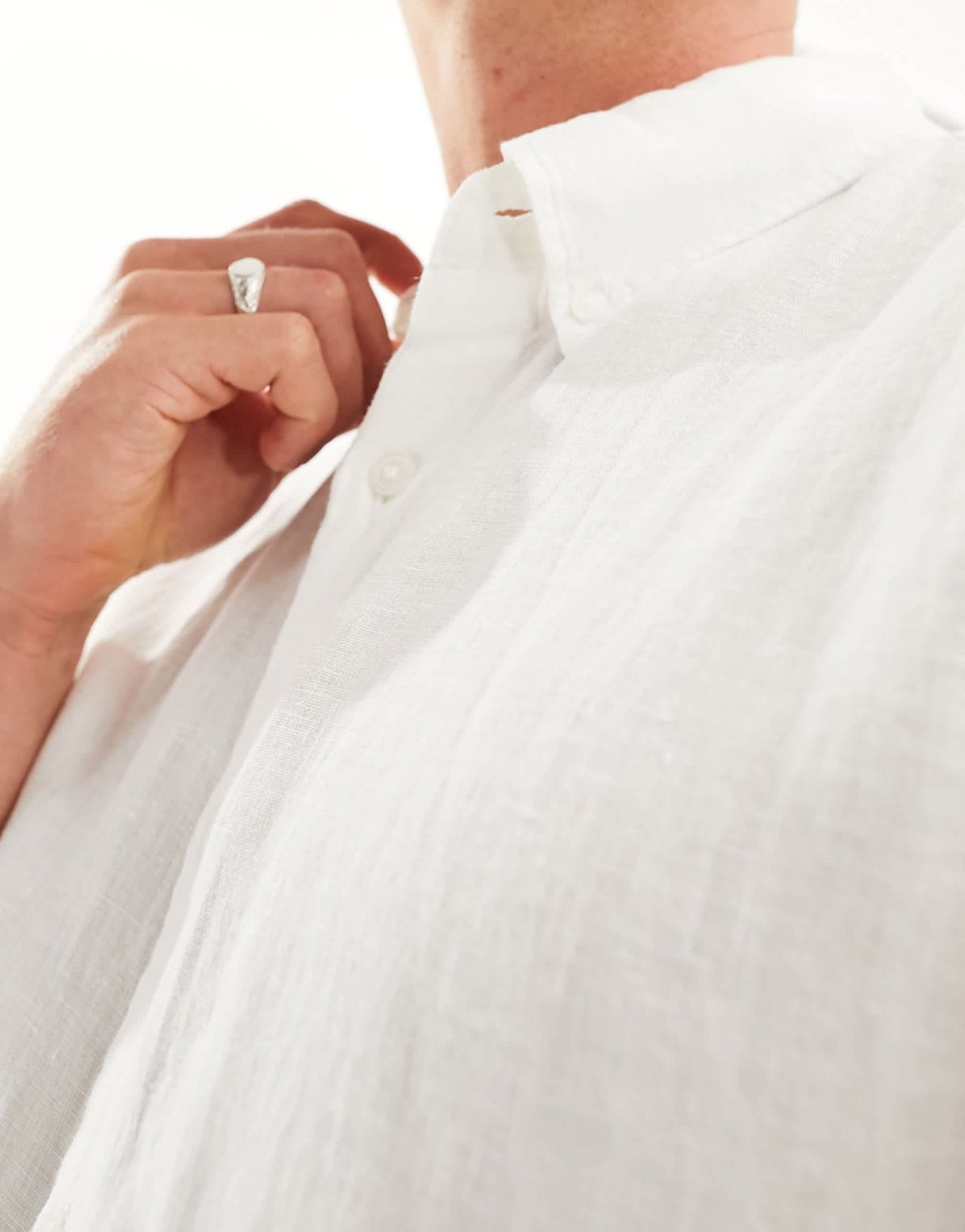 Abercrombie & Fitch linen short sleeve shirt in white - ASOS Sample Sale