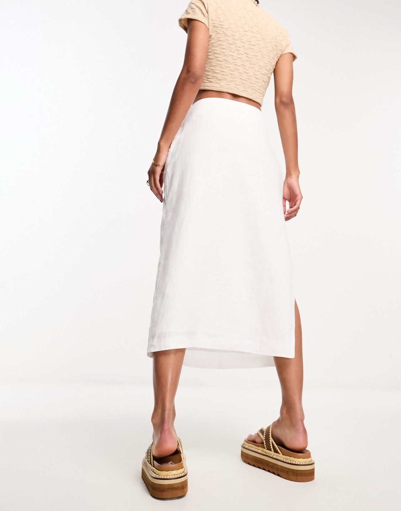 Abercrombie & Fitch linen skirt in white - ASOS Sample Sale